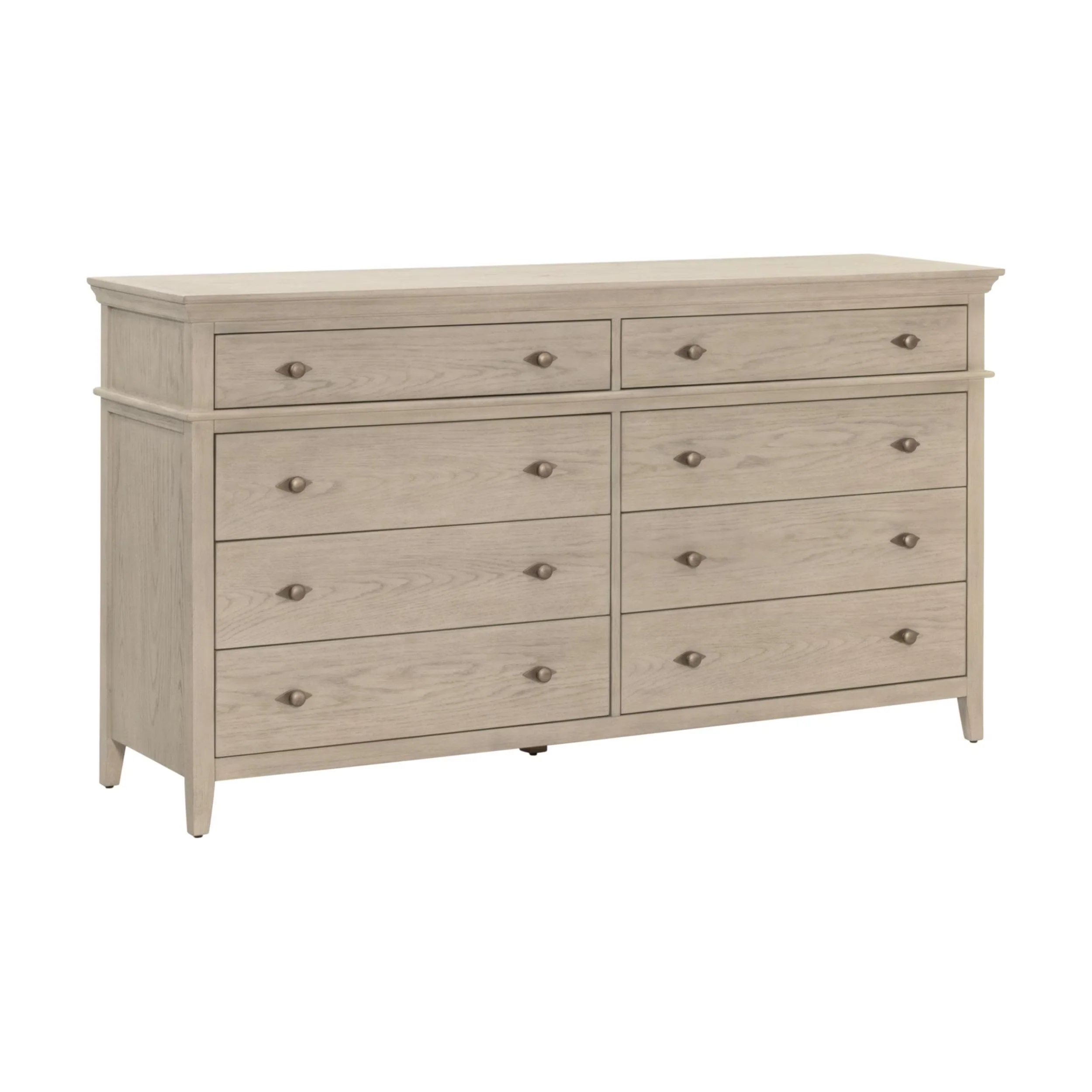 Essentials For Living Oxford Eight- Drawer Double Dresser ~ White Washed Oak - Image 3