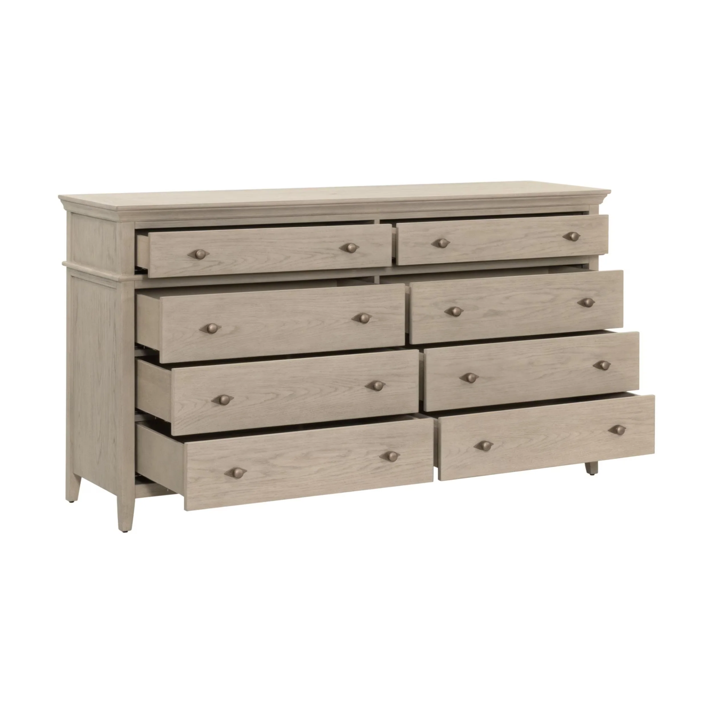 Essentials For Living Oxford Eight- Drawer Double Dresser ~ White Washed Oak - Image 4