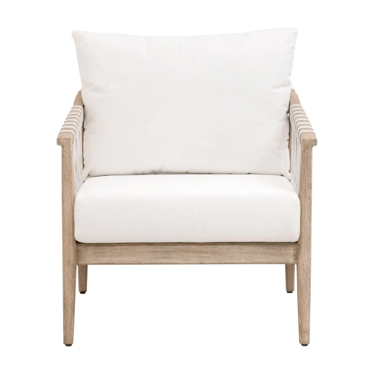 Essentials For Living Pacific Club Chair ~ White Speckle Flat Rope, LiveSmart Peyton-Pearl, Natural Gray Mahogany - Image 2