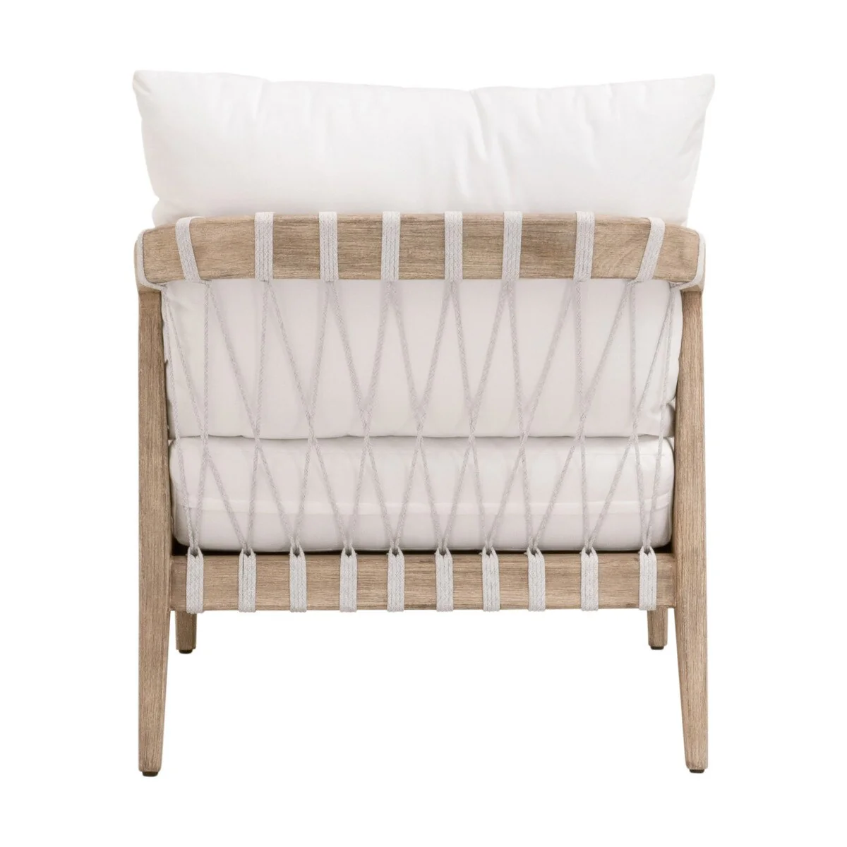 Essentials For Living Pacific Club Chair ~ White Speckle Flat Rope, LiveSmart Peyton-Pearl, Natural Gray Mahogany - Image 4
