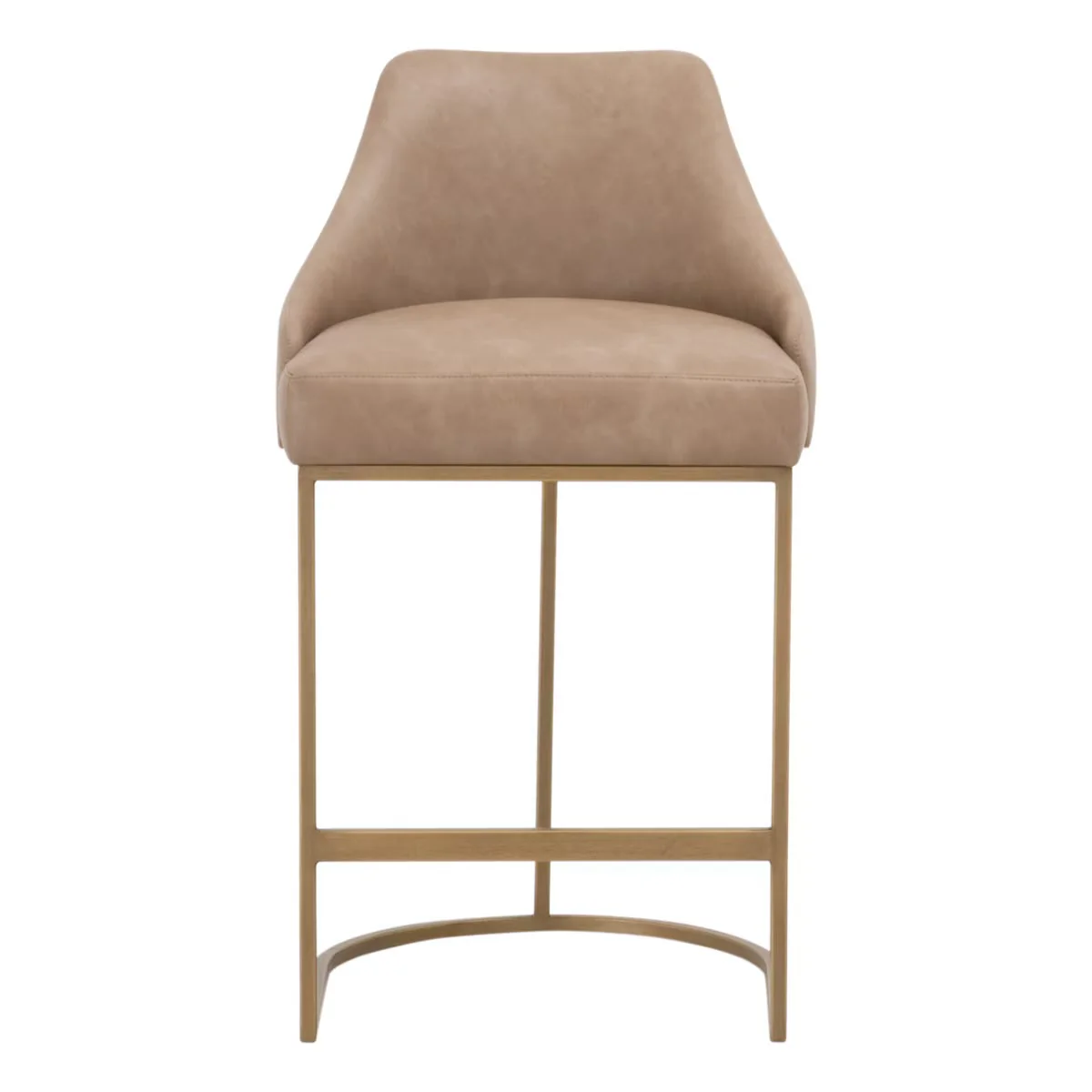 Essentials For Living Parissa Counter Stool ~ Ivanhoe Toast With Brushed Gold Frame (SET of 2)