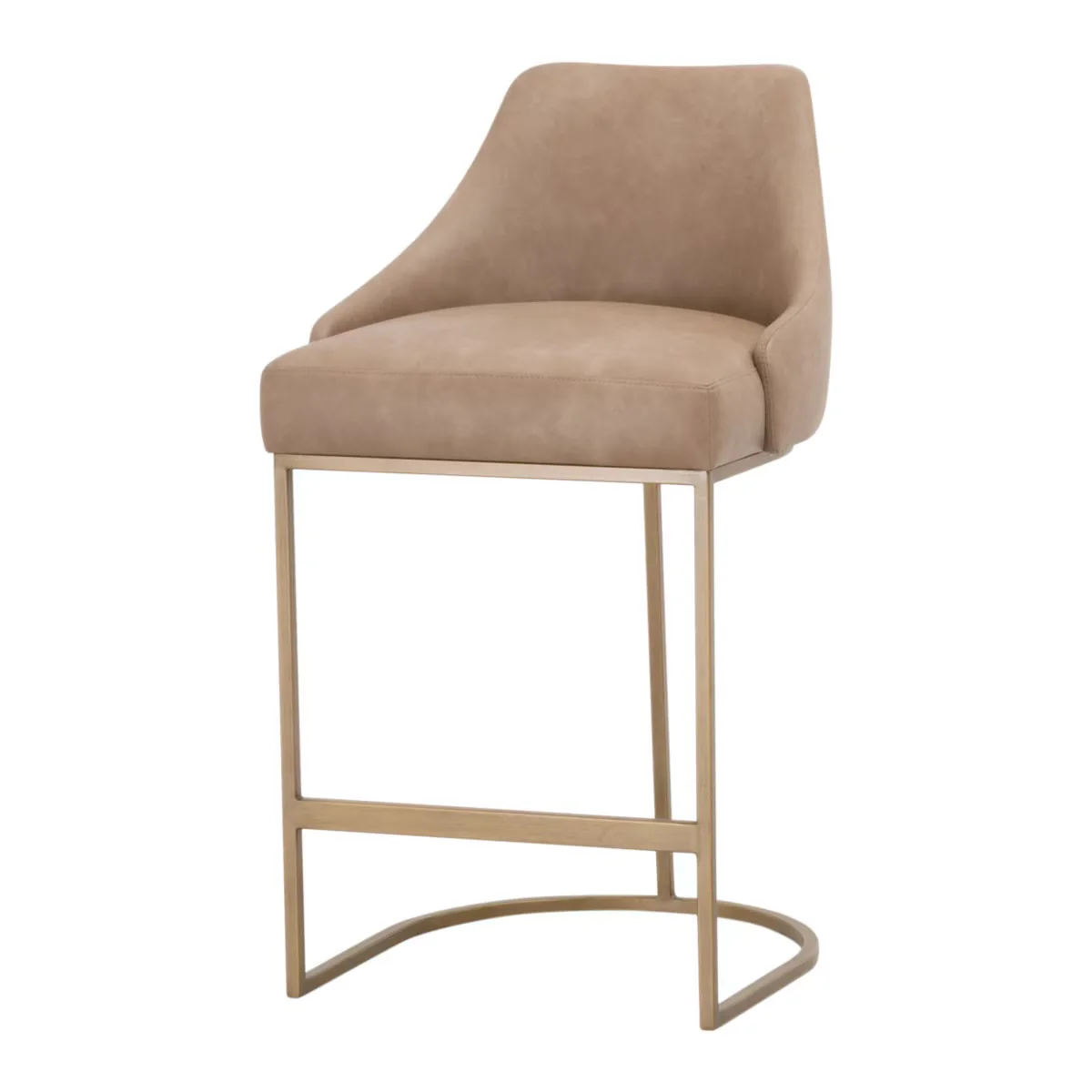 Essentials For Living Parissa Counter Stool ~ Ivanhoe Toast With Brushed Gold Frame (SET of 2) - Image 2
