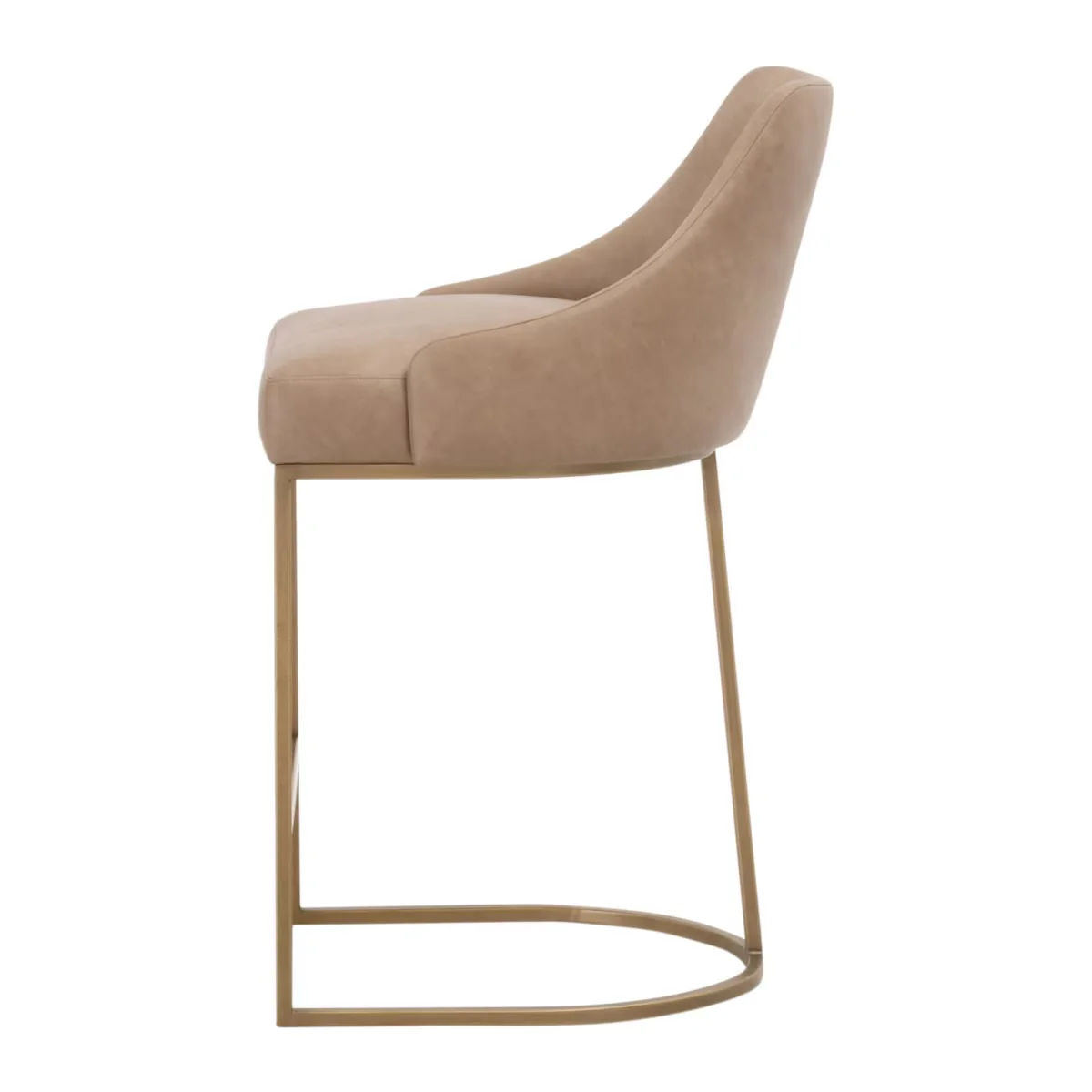Essentials For Living Parissa Counter Stool ~ Ivanhoe Toast With Brushed Gold Frame (SET of 2) - Image 3