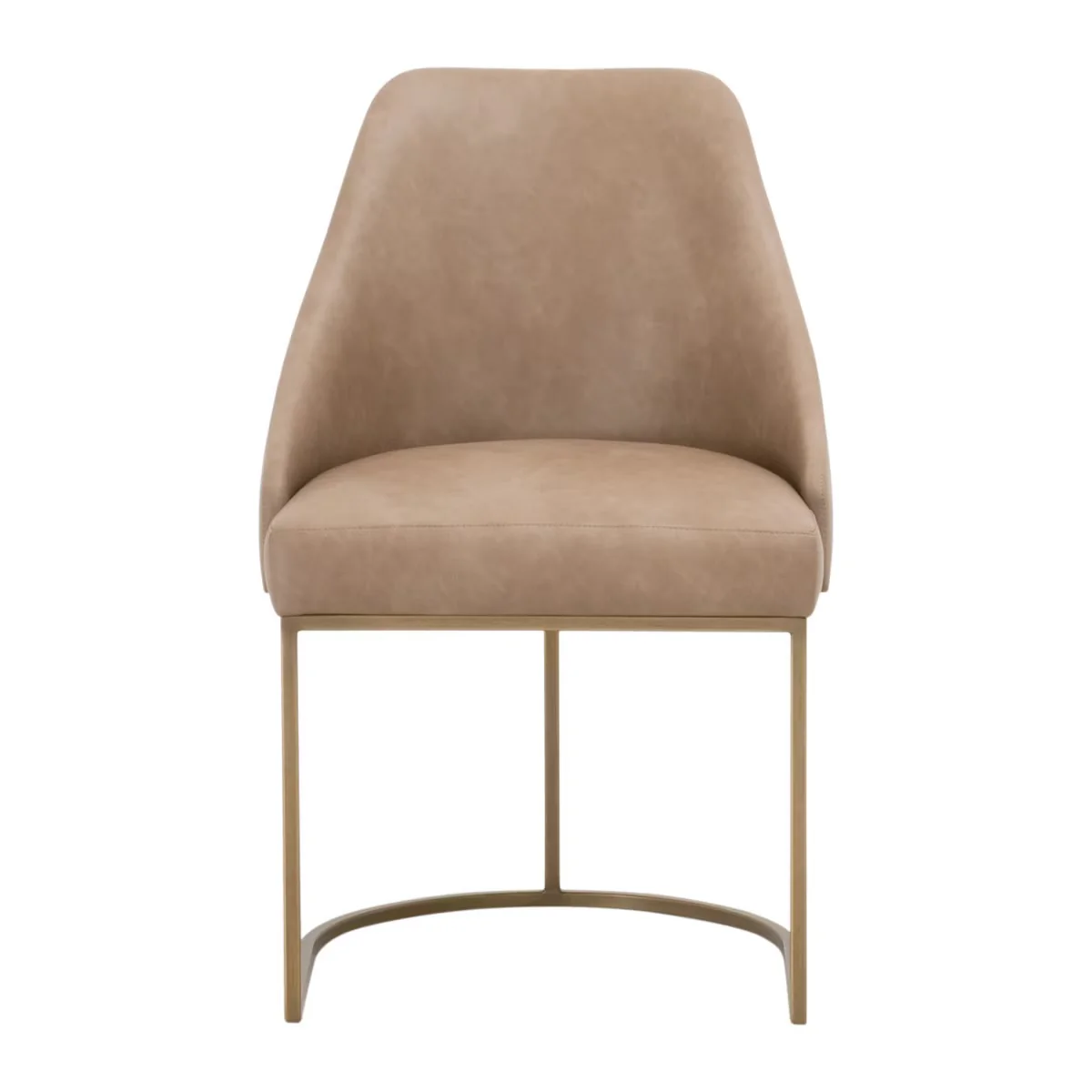 Essentials For Living Parissa Dining Chair ~ Ivanhoe Toast With Brushed Gold Frame (SET of 2)