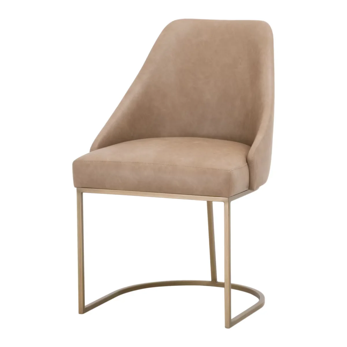 Essentials For Living Parissa Dining Chair ~ Ivanhoe Toast With Brushed Gold Frame (SET of 2) - Image 2
