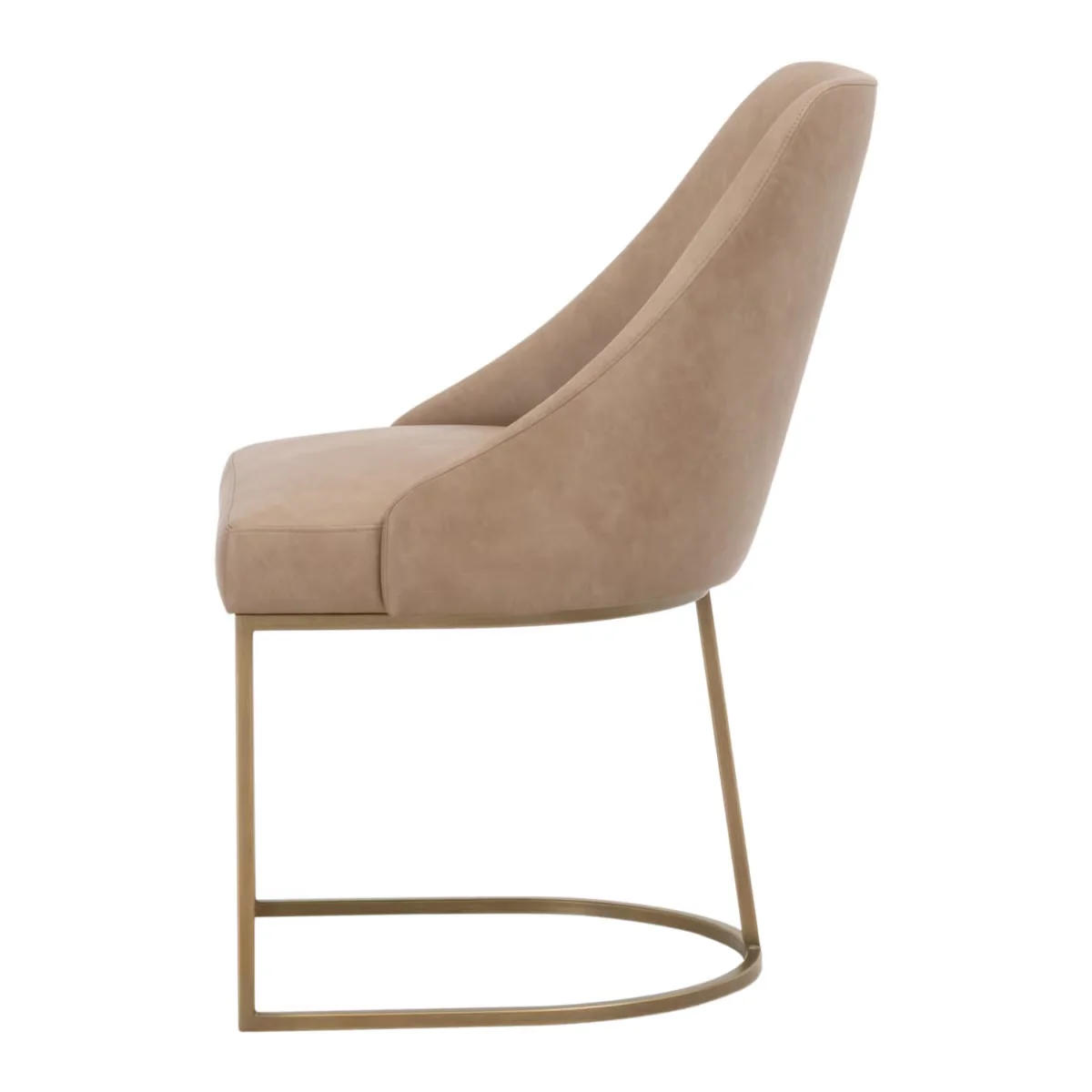 Essentials For Living Parissa Dining Chair ~ Ivanhoe Toast With Brushed Gold Frame (SET of 2) - Image 3