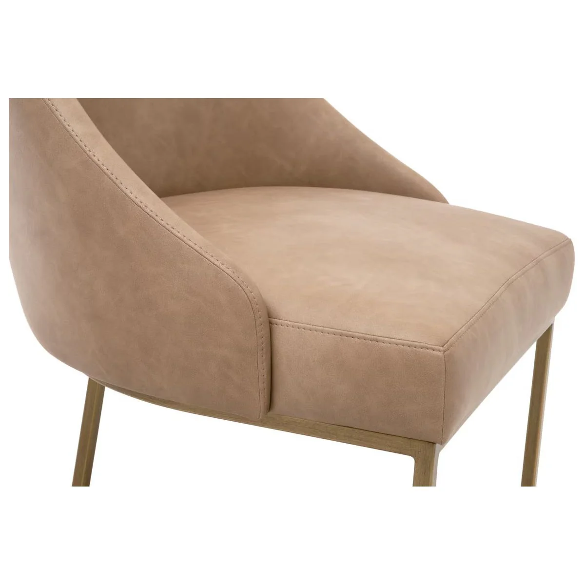 Essentials For Living Parissa Dining Chair ~ Ivanhoe Toast With Brushed Gold Frame (SET of 2) - Image 6