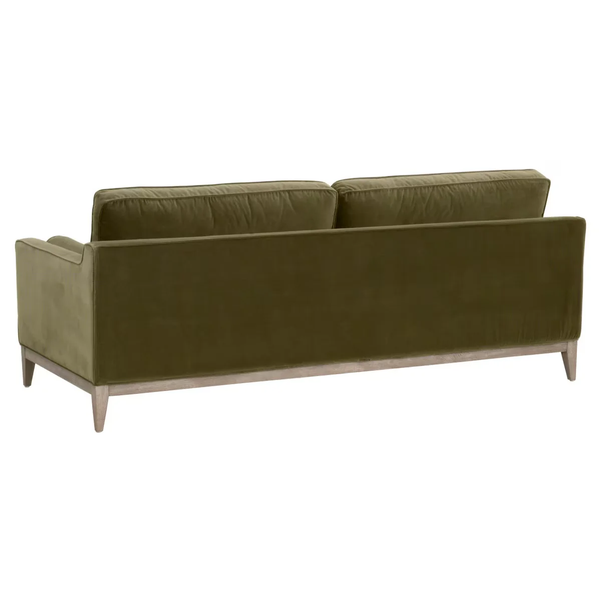 Essentials For Living Parker 86” Post Modern Sofa ~ Olive Velvet With Natural Gray Oak - Image 4