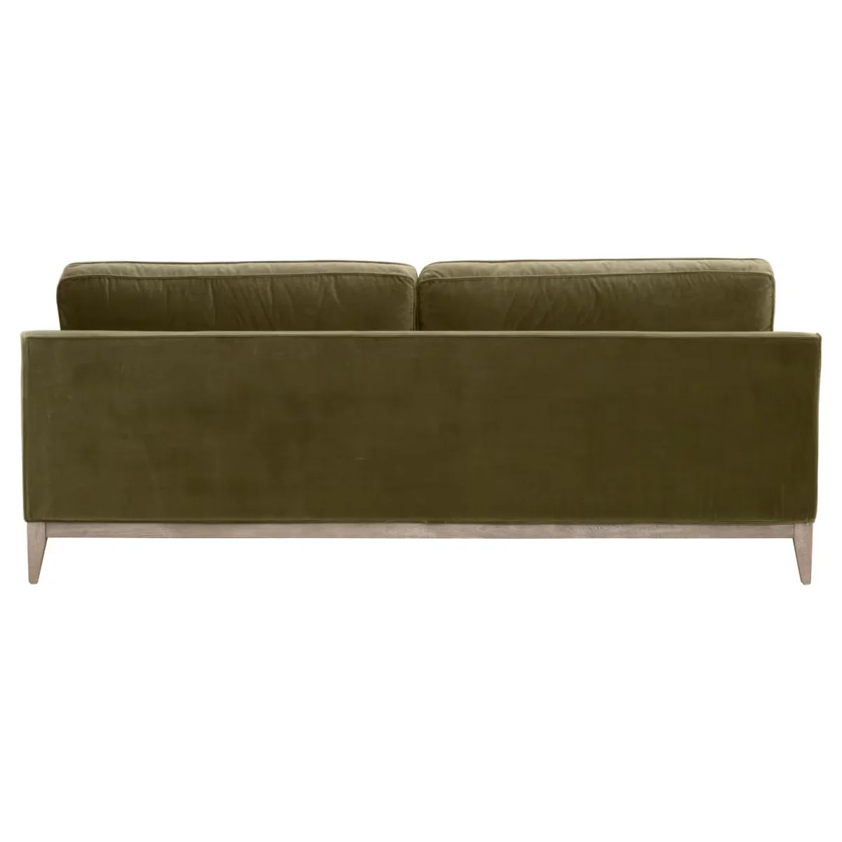 Essentials For Living Parker 86” Post Modern Sofa ~ Olive Velvet With Natural Gray Oak - Image 5