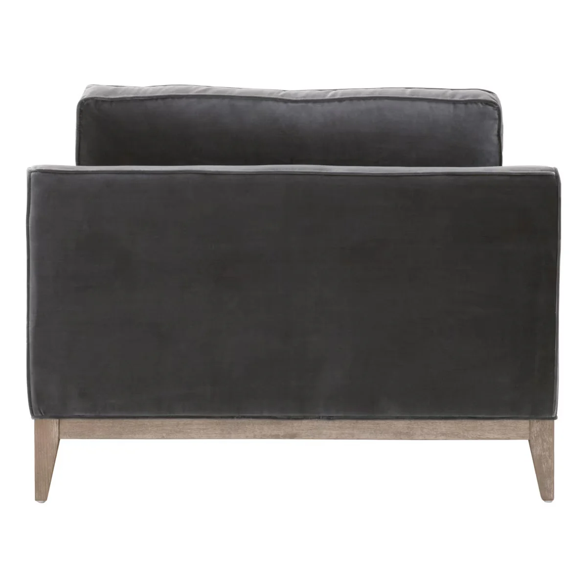 Essentials For Living Parker Post Modern Sofa Chair ~ Dark Dove Velvet With Natural Gray Oak - Image 4