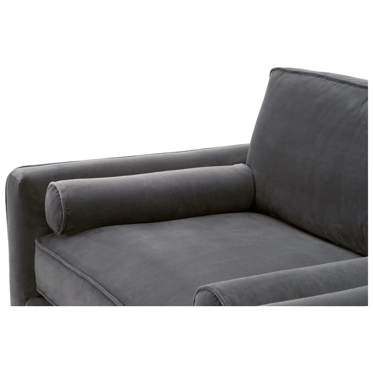 Essentials For Living Parker Post Modern Sofa Chair ~ Dark Dove Velvet With Natural Gray Oak - Image 6