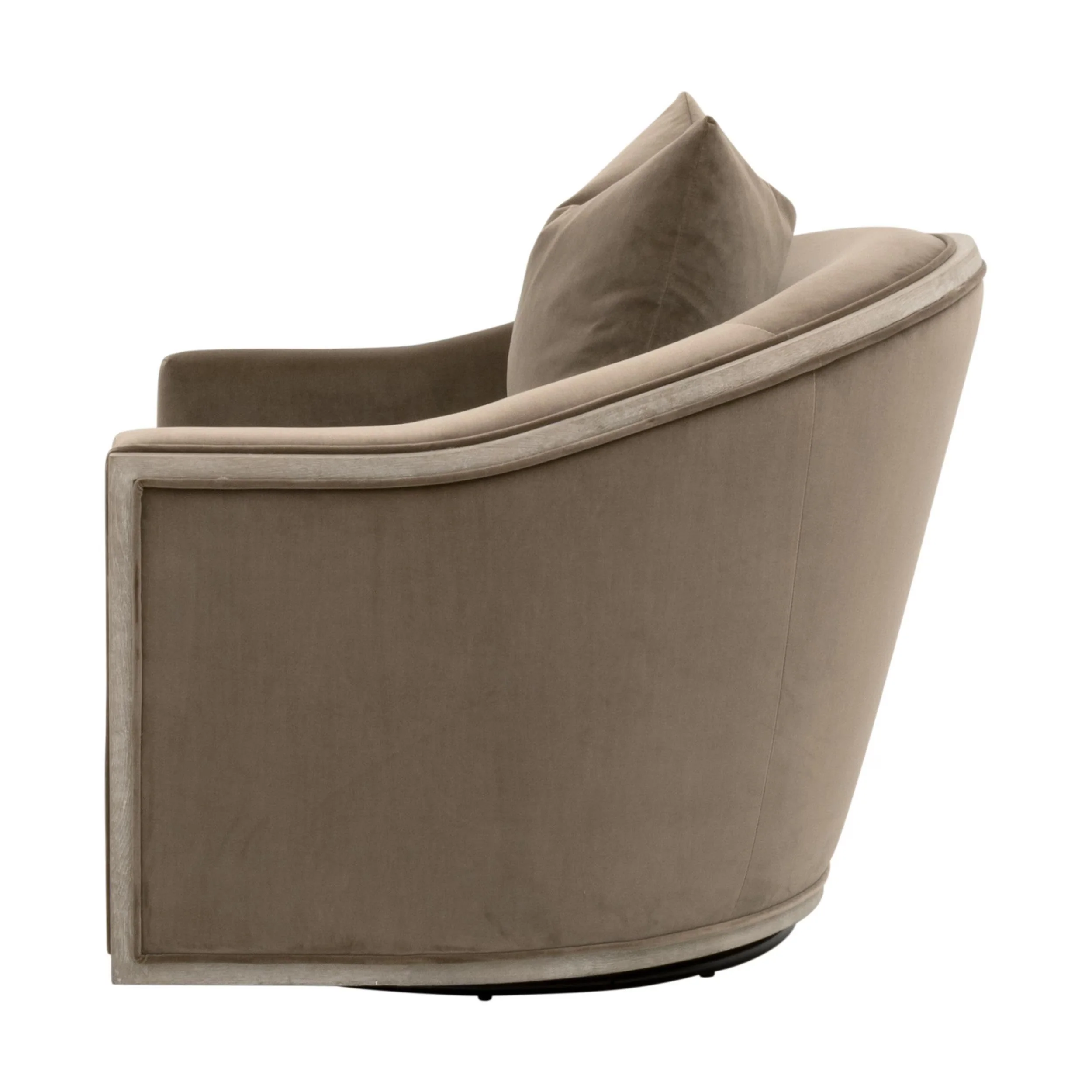 Essentials For Living Paxton Swivel Club Chair ~ Caramel Velvet, Natural Gray Oak - Image 3