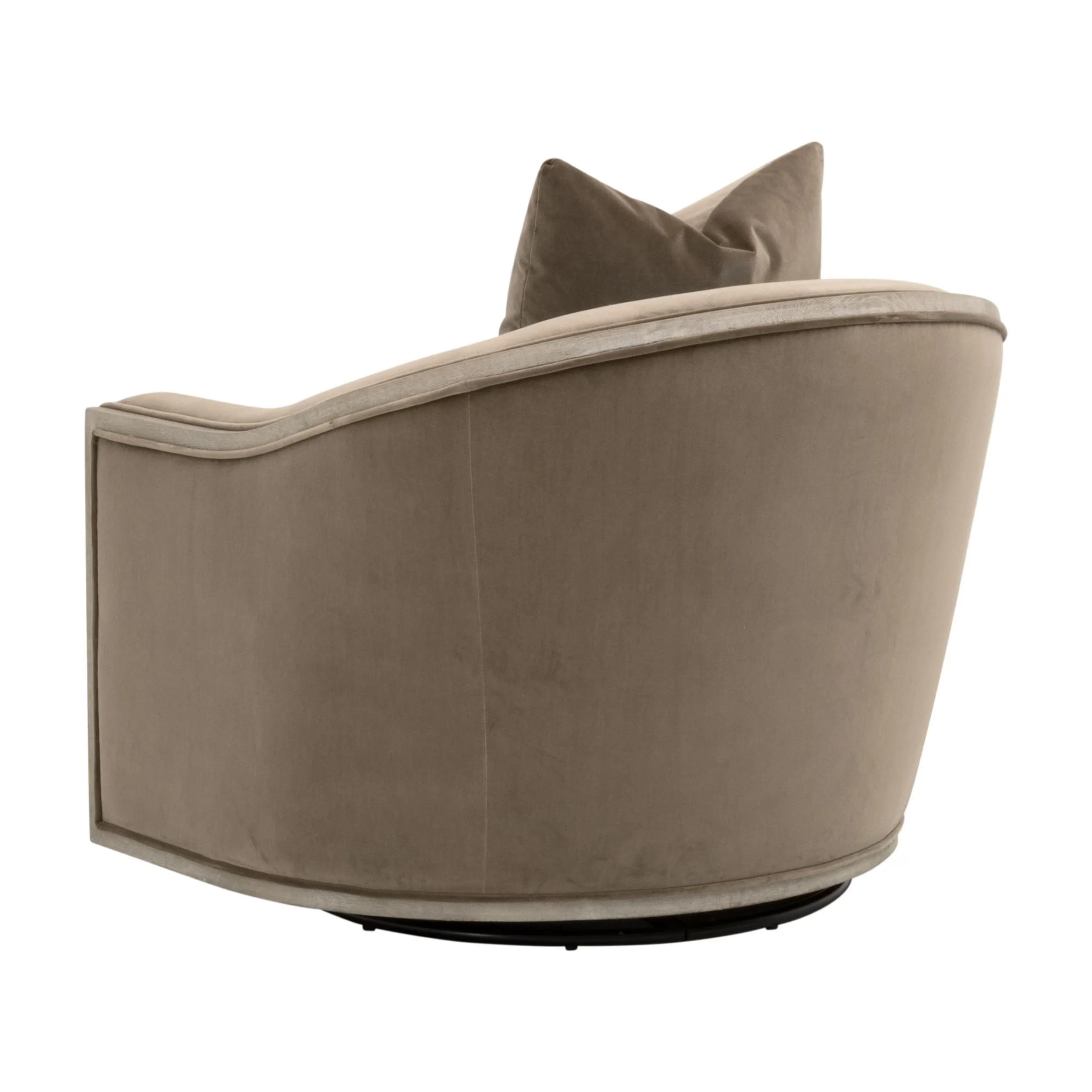 Essentials For Living Paxton Swivel Club Chair ~ Caramel Velvet, Natural Gray Oak - Image 4