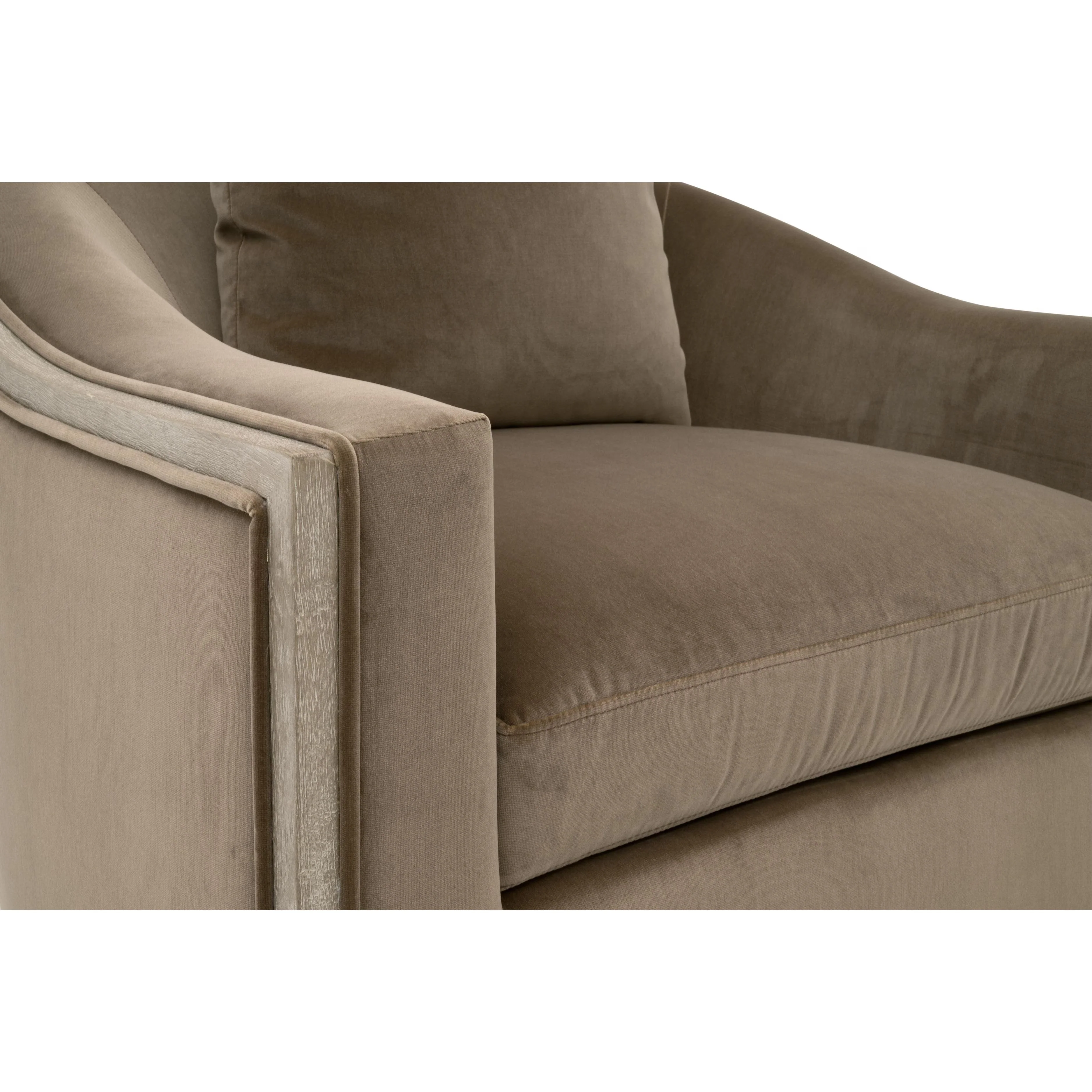 Essentials For Living Paxton Swivel Club Chair ~ Caramel Velvet, Natural Gray Oak - Image 7