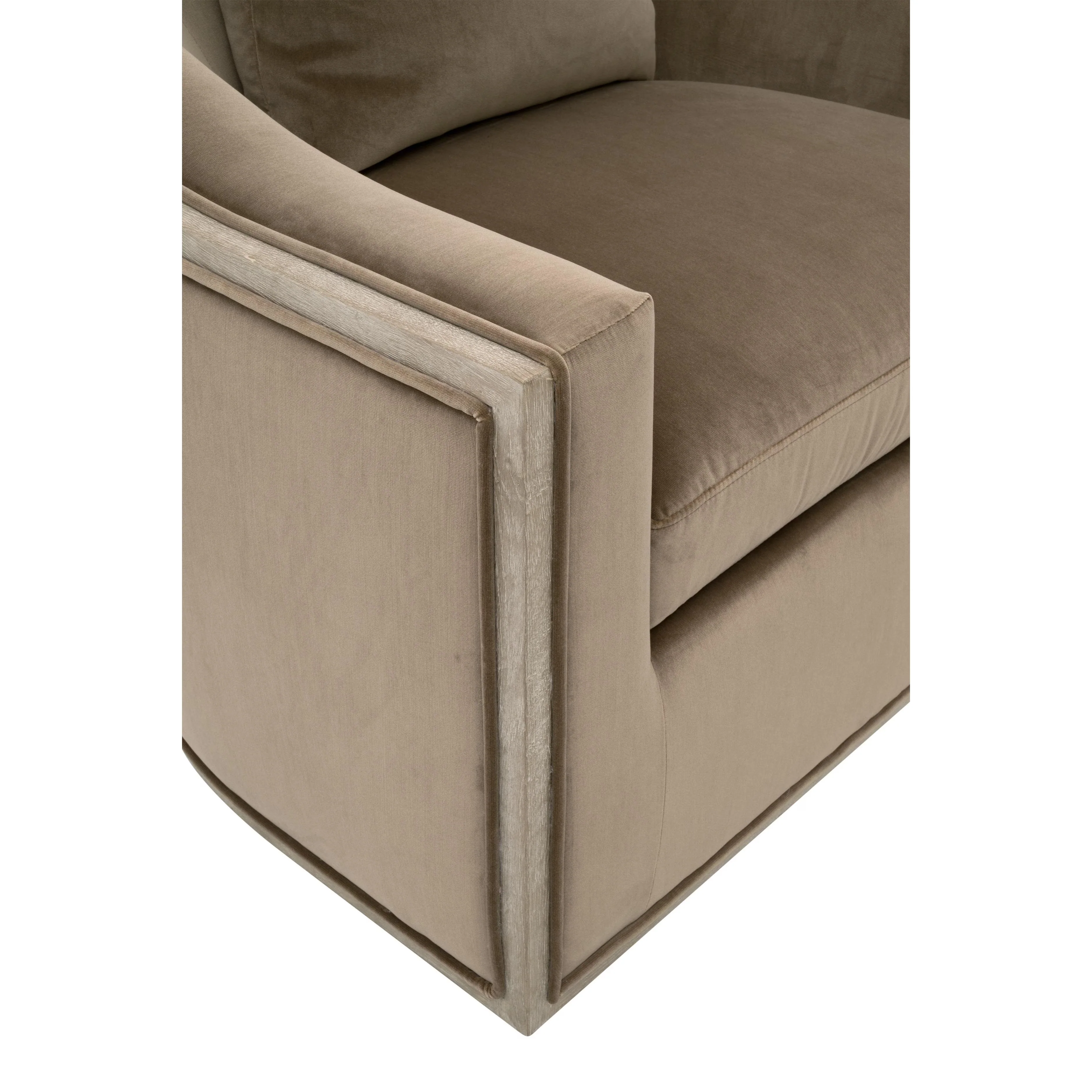 Essentials For Living Paxton Swivel Club Chair ~ Caramel Velvet, Natural Gray Oak - Image 8