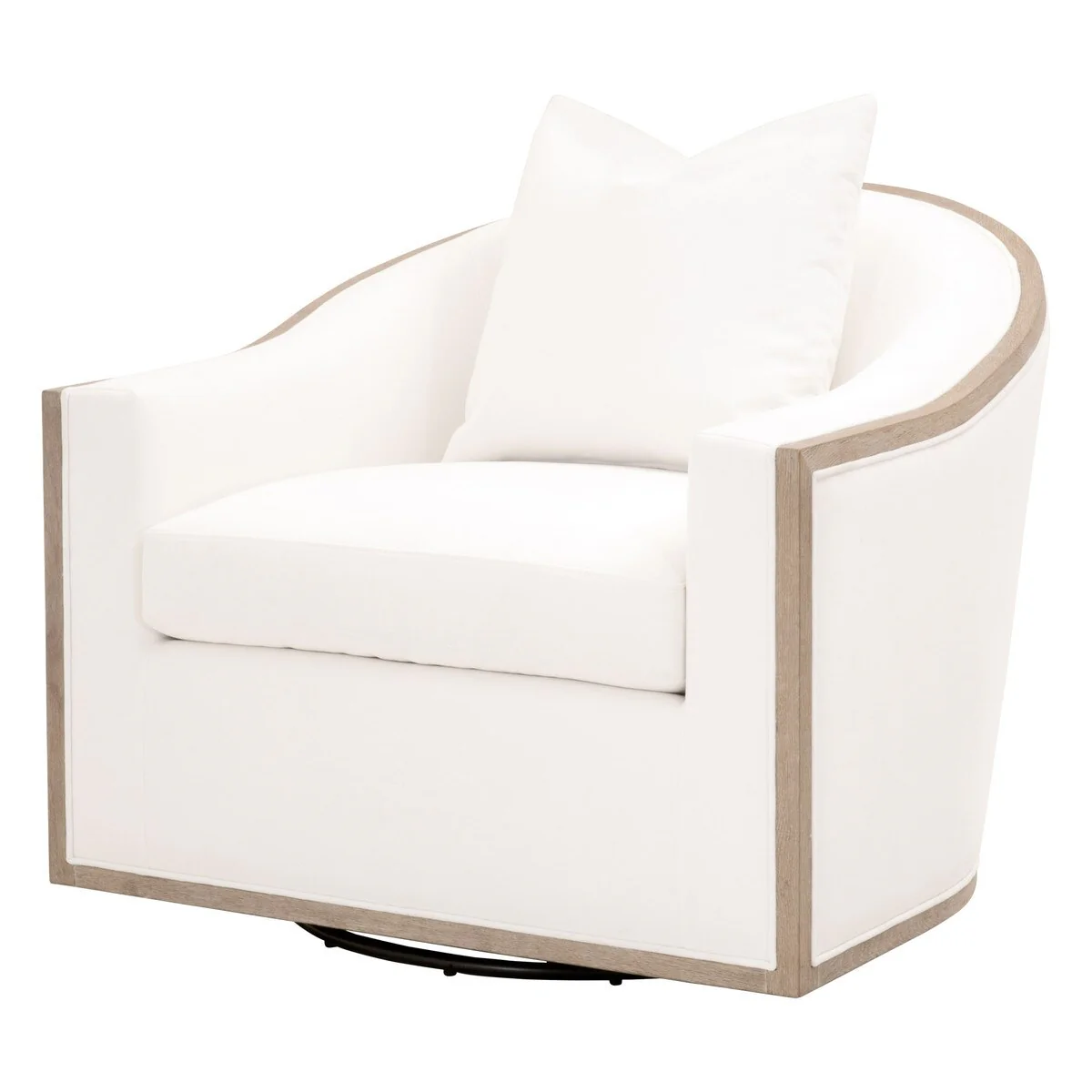 Essentials For Living Paxton Swivel Club Chair ~ LiveSmart Peyton-Pearl, Natural Gray Oak - Image 2