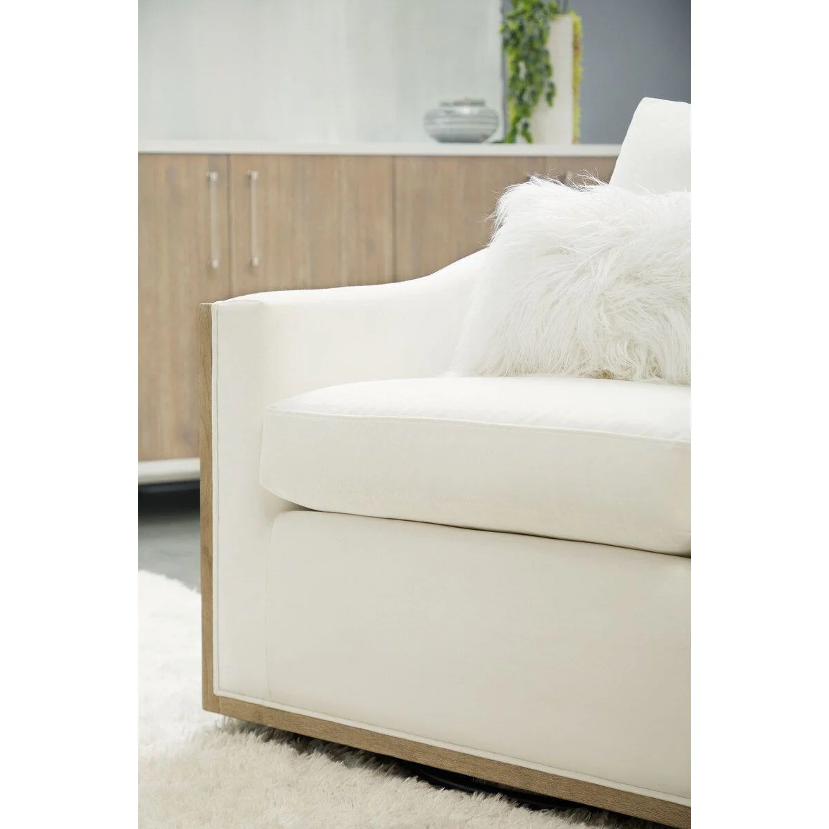 Essentials For Living Paxton Swivel Club Chair ~ LiveSmart Peyton-Pearl, Natural Gray Oak - Image 8