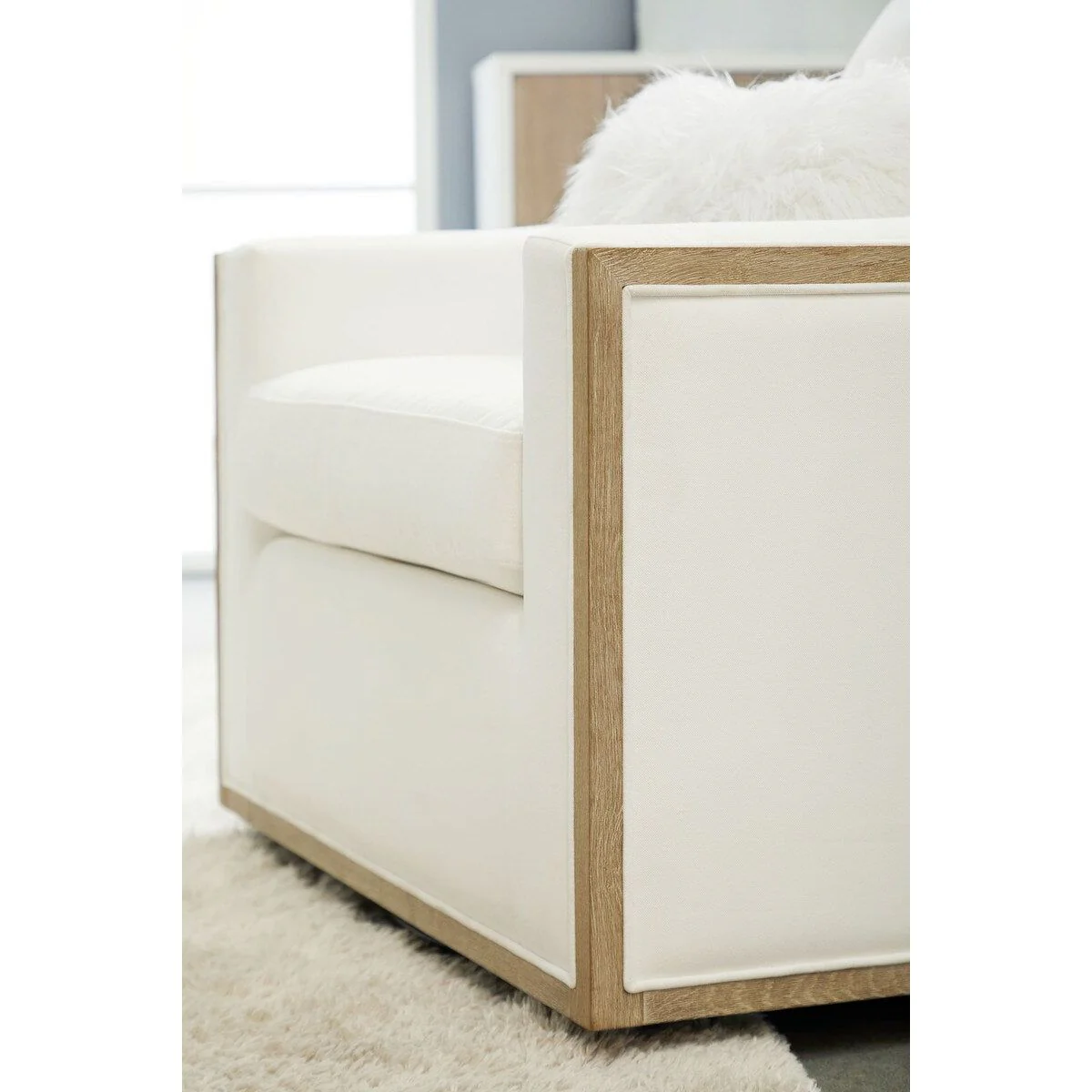 Essentials For Living Paxton Swivel Club Chair ~ LiveSmart Peyton-Pearl, Natural Gray Oak - Image 9