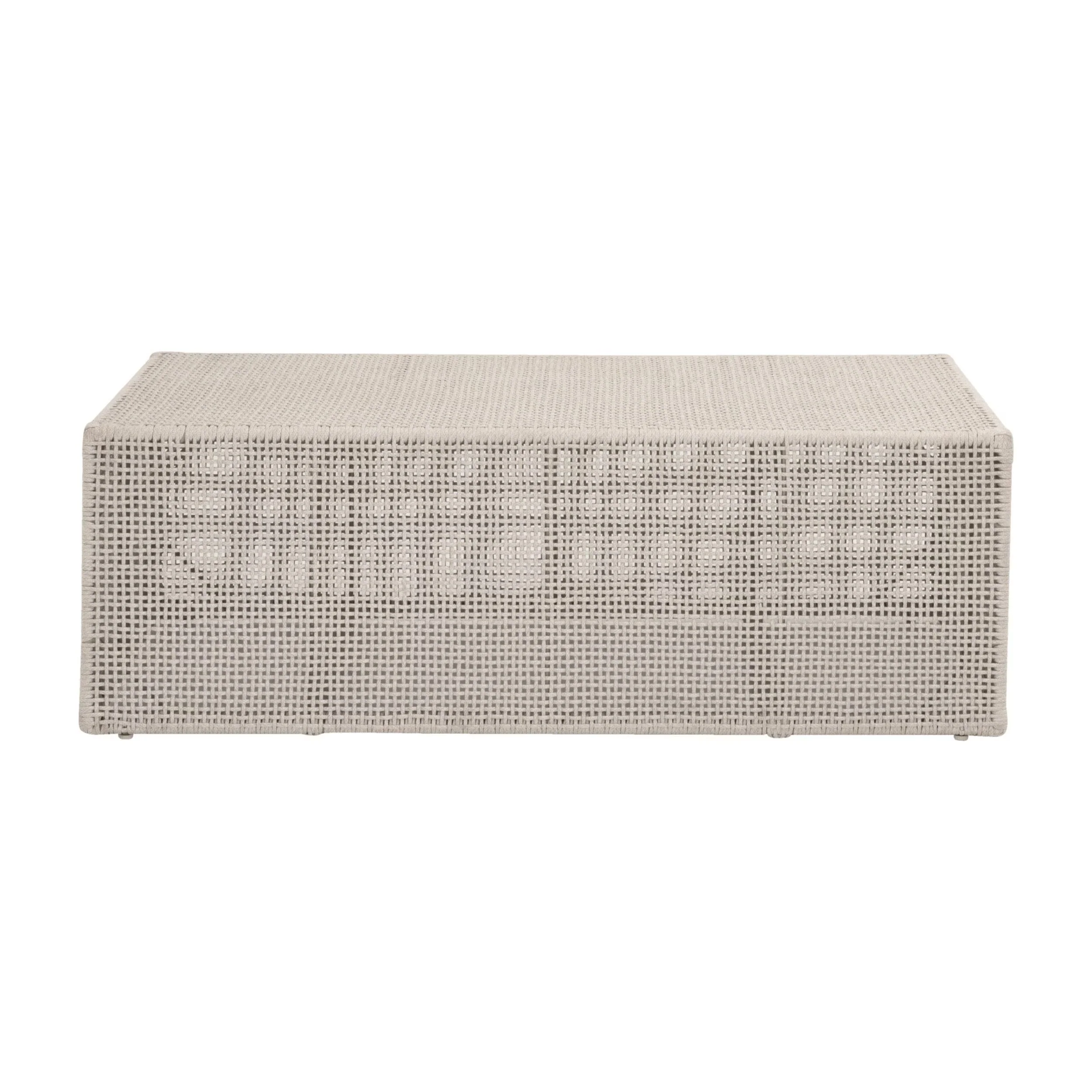 Essentials For Living Rhode Outdoor Coffee Table ~ Oat Flat Rope, Washed Ever Teak - Image 2