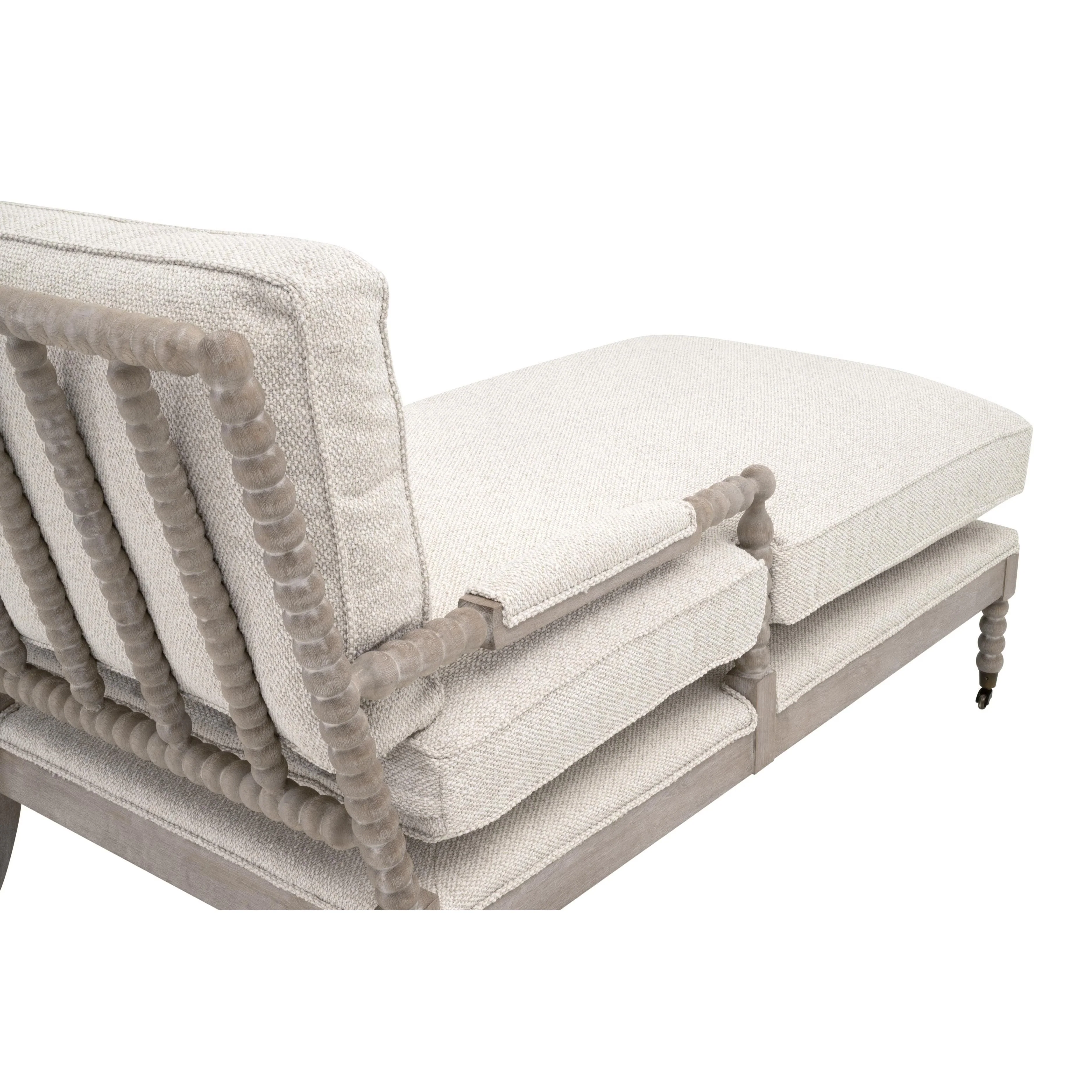 Essentials For Living Rouleau Chaise Lounge ~ LiveSmart Gellar Linen, Natural Gray Oak - Image 6