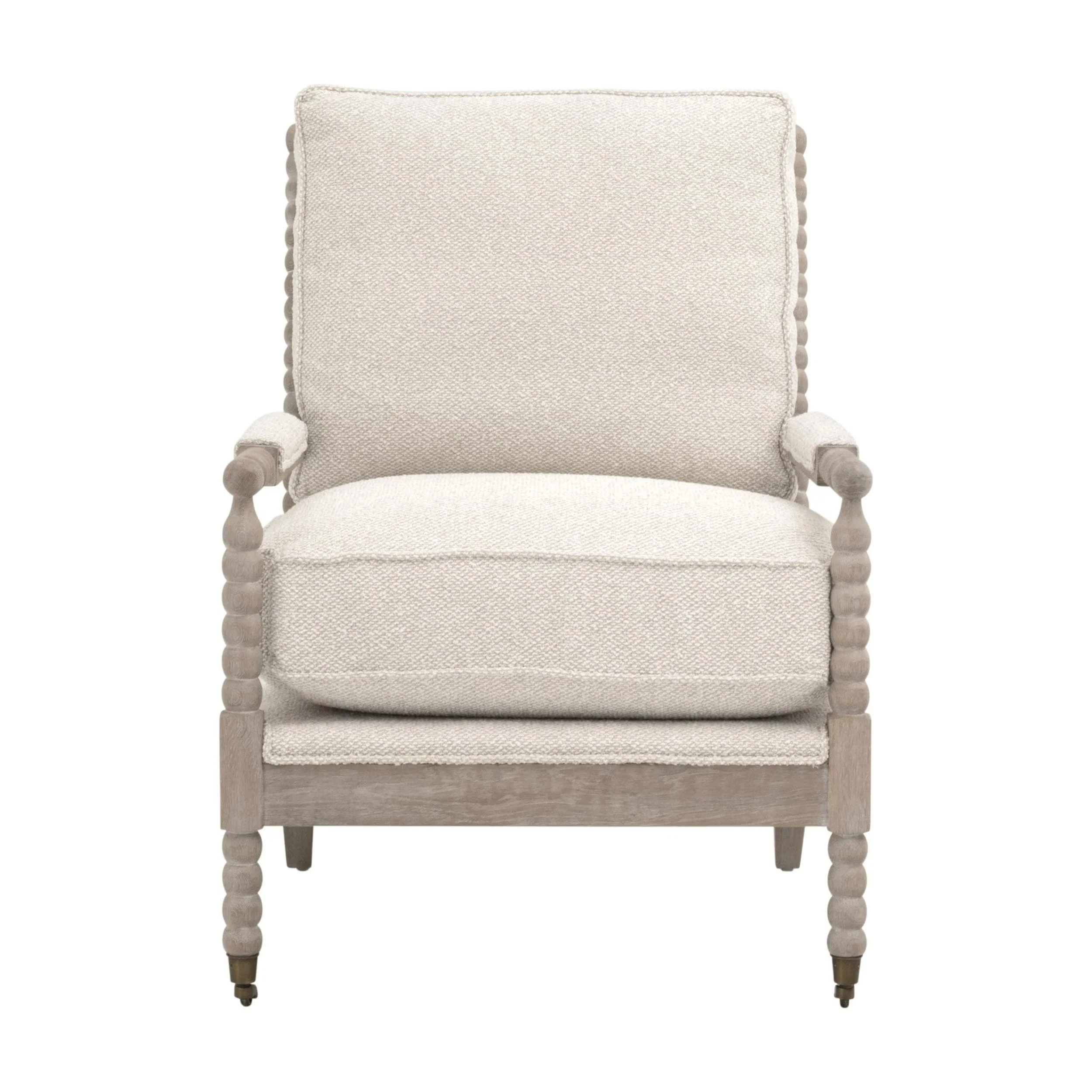 Essentials For Living Rouleau Club Chair ~ LiveSmart Gellar Linen, Natural Gray Oak