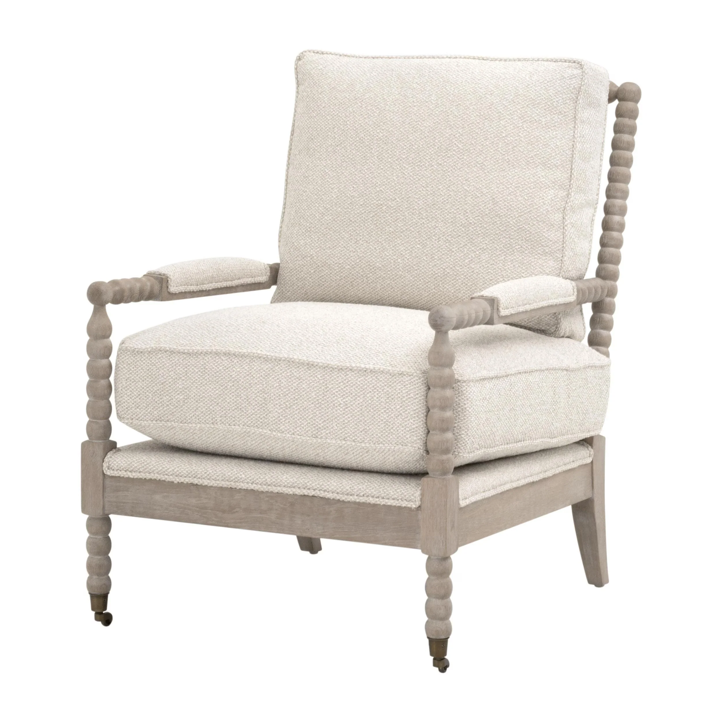 Essentials For Living Rouleau Club Chair ~ LiveSmart Gellar Linen, Natural Gray Oak - Image 2