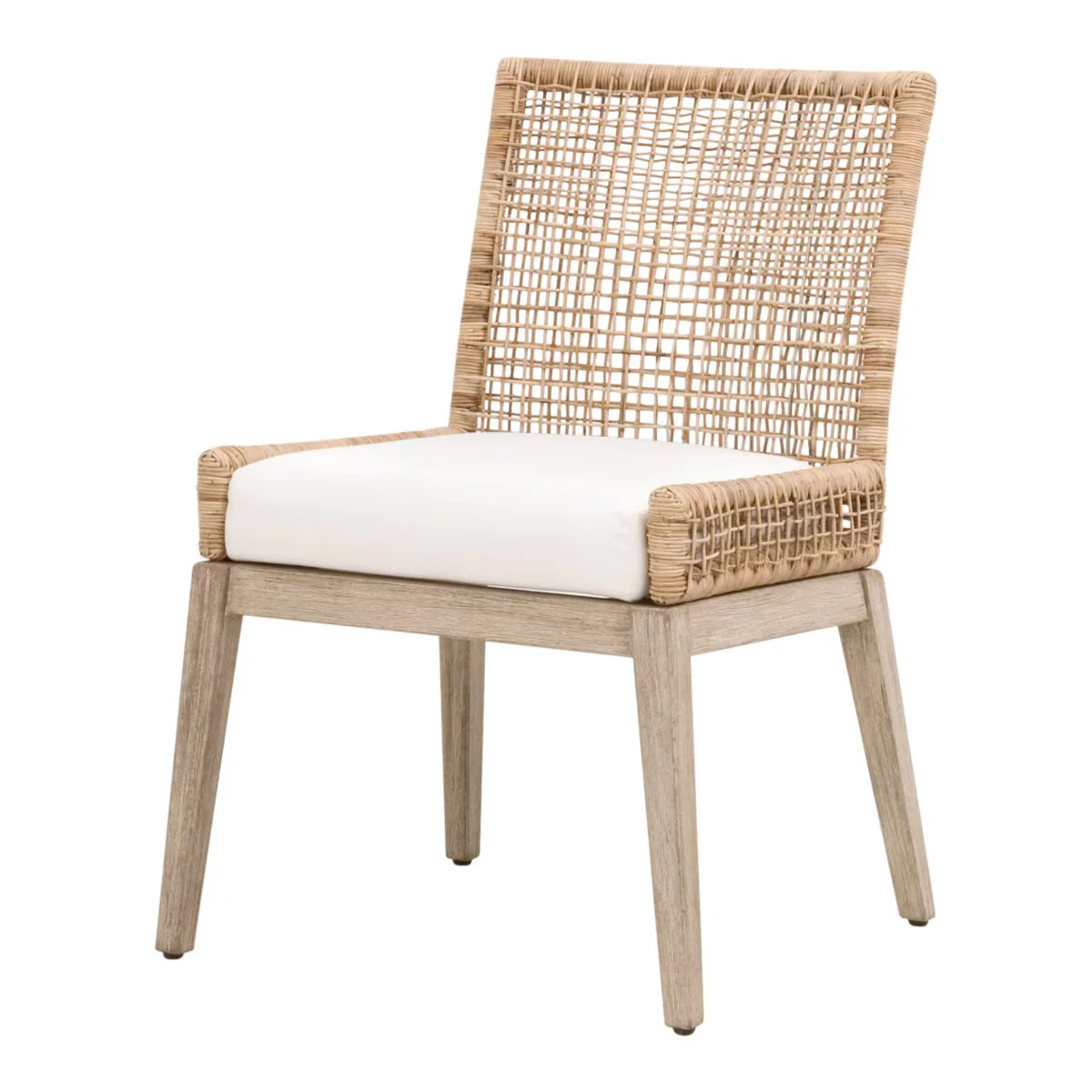 Essentials For Living Seaside Dining Chair ~ Natural Rattan, LiveSmart Peyton-Pearl With Natural Gray Mahogany Frame (SET of 2) - Image 2