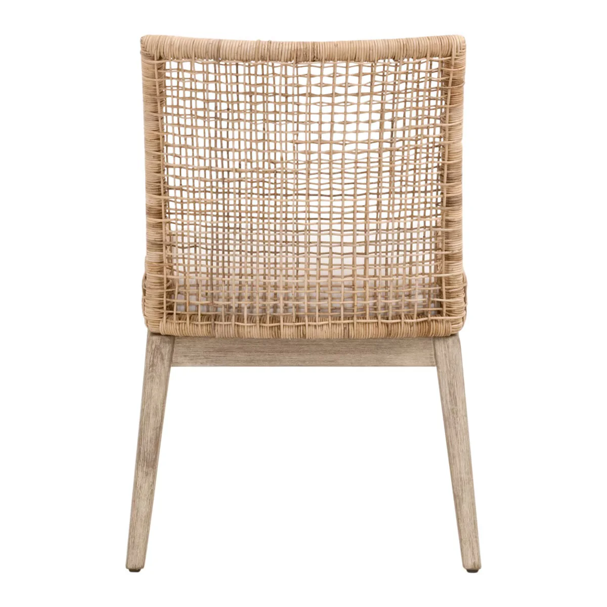 Essentials For Living Seaside Dining Chair ~ Natural Rattan, LiveSmart Peyton-Pearl With Natural Gray Mahogany Frame (SET of 2) - Image 5