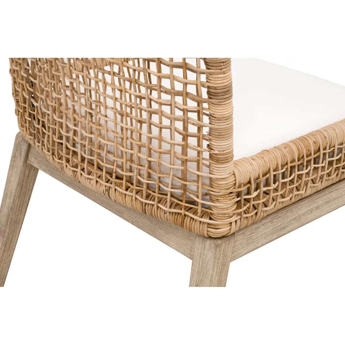 Essentials For Living Seaside Dining Chair ~ Natural Rattan, LiveSmart Peyton-Pearl With Natural Gray Mahogany Frame (SET of 2) - Image 6