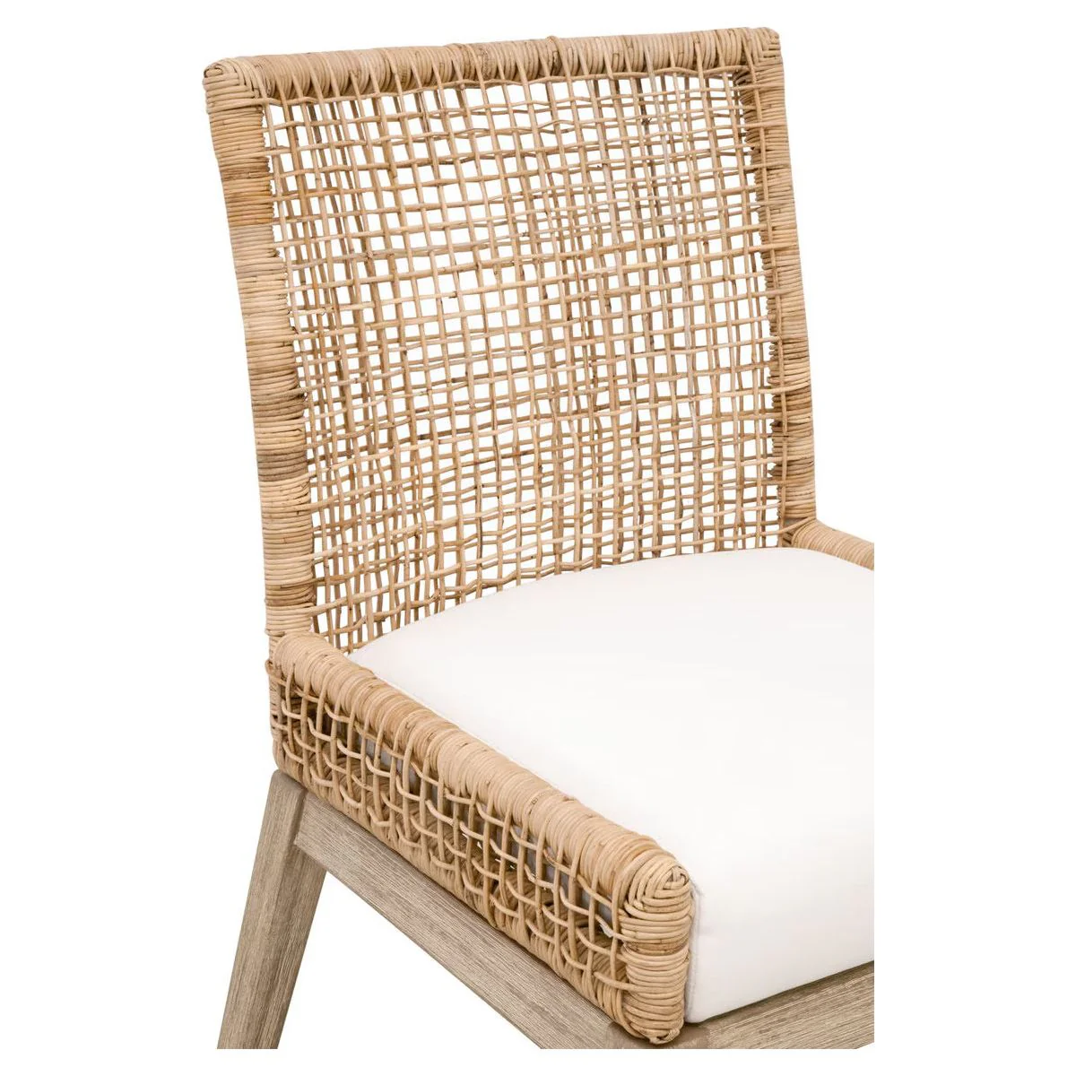 Essentials For Living Seaside Dining Chair ~ Natural Rattan, LiveSmart Peyton-Pearl With Natural Gray Mahogany Frame (SET of 2) - Image 8