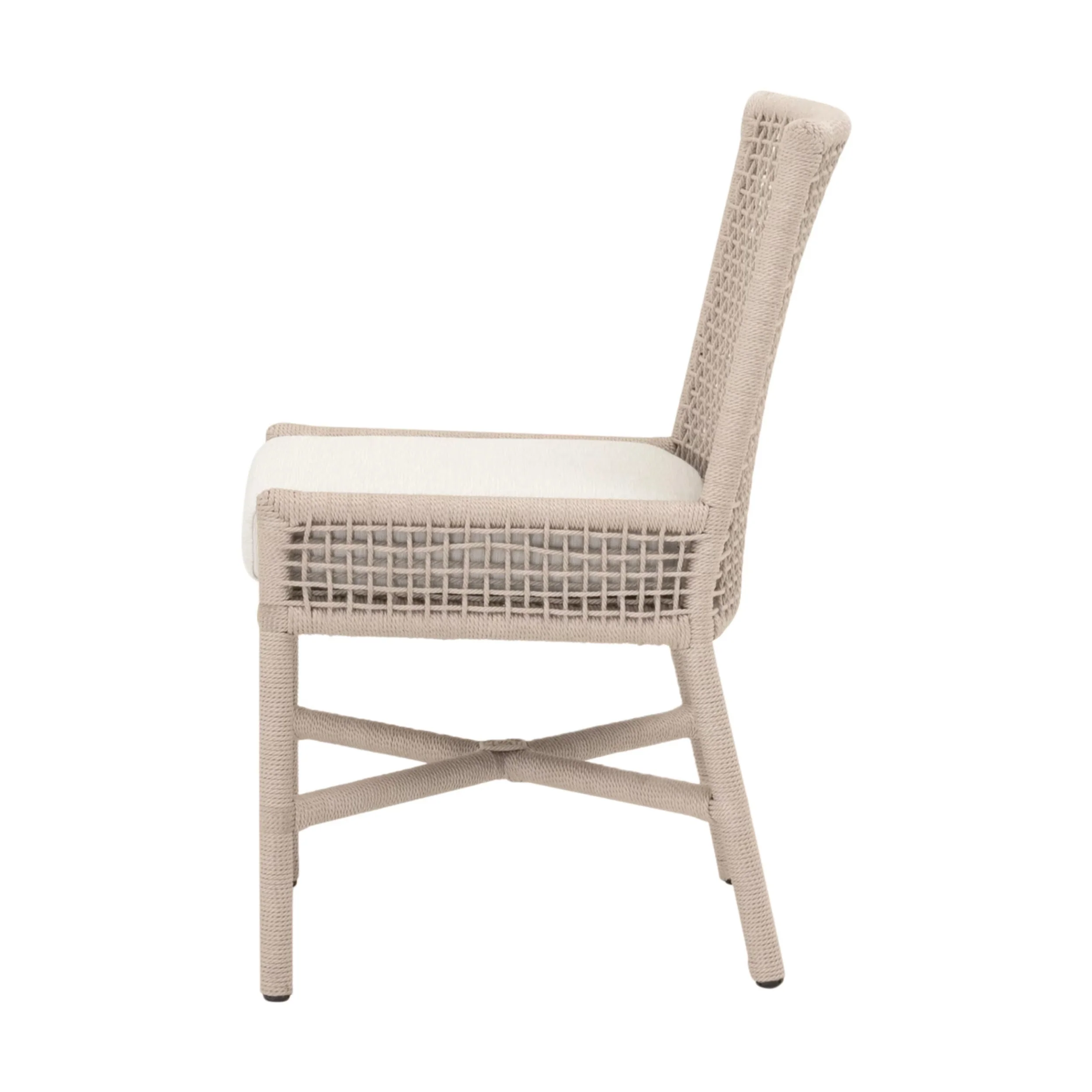 Essentials For Living Seaside Indoor/ Outdoor Dining Chairs ~ Oyster Twist Rope, Performance White Speckle ~ Set Of Two - Image 3