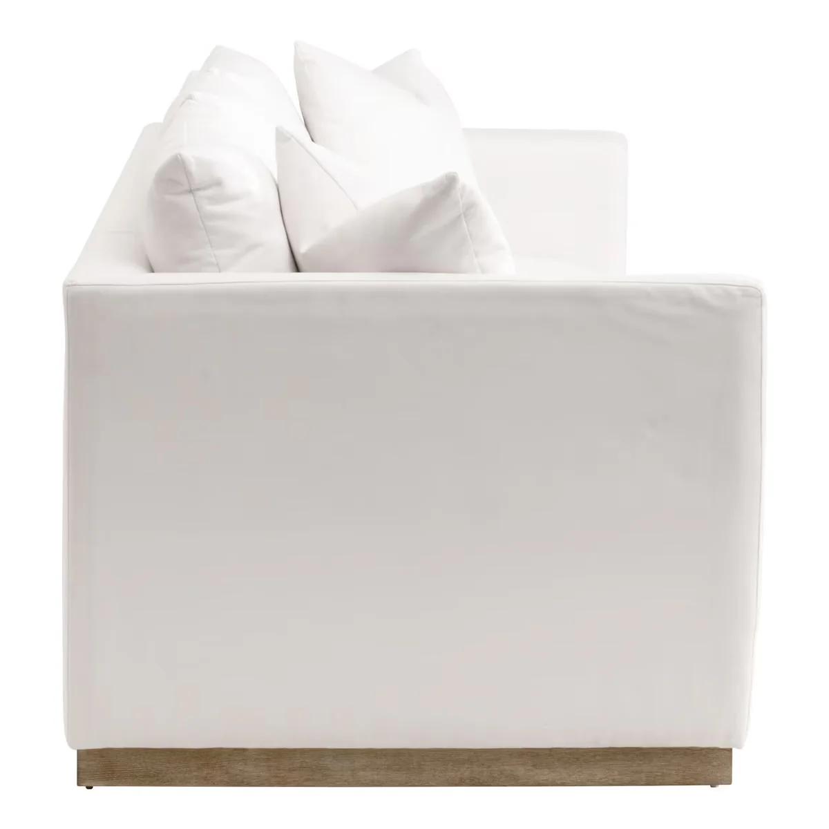 Essentials For Living Siena 96” Plinth Base Sofa ~ LiveSmart Machale-Ivory With Natural Gray Oak - Image 3