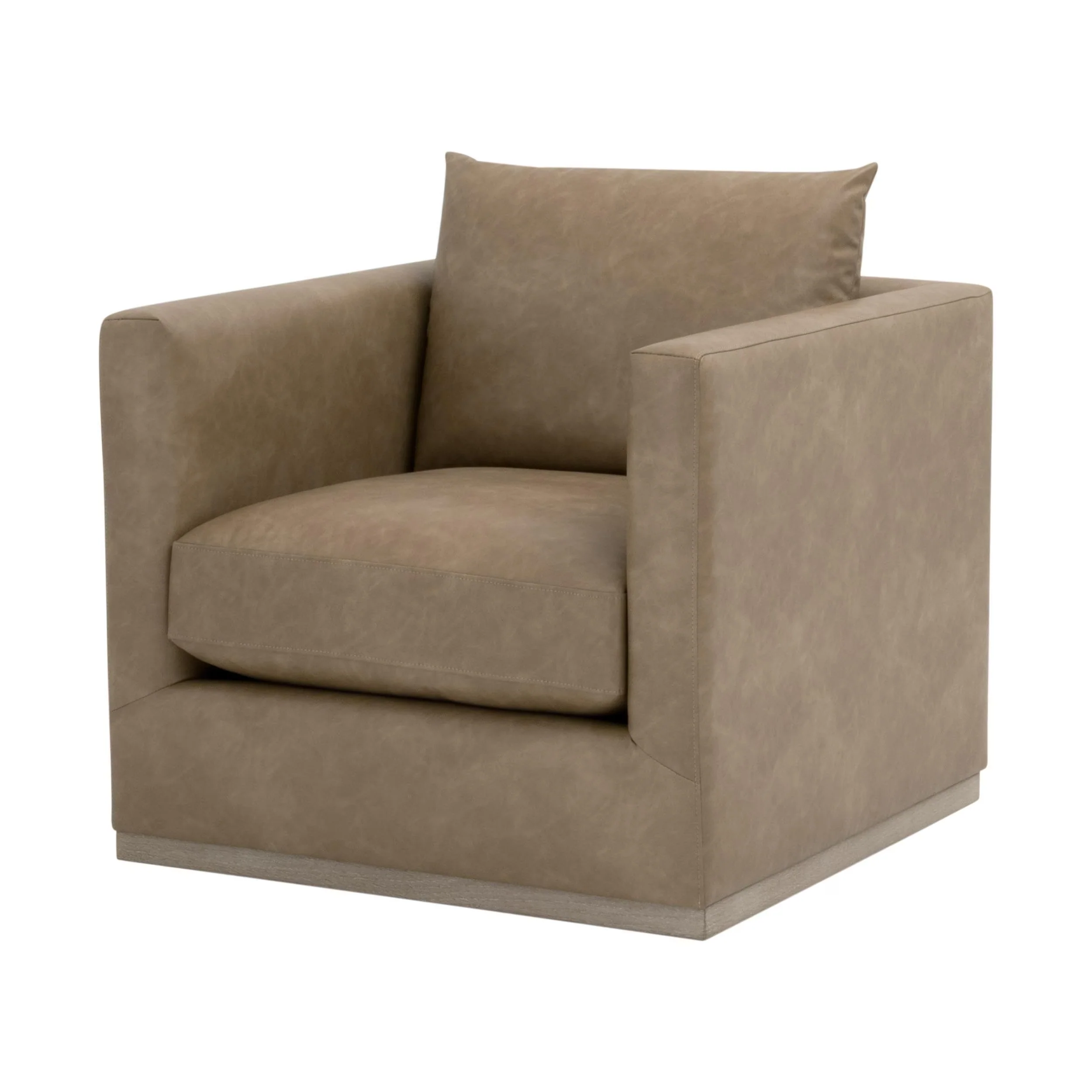 Essentials For Living Siena Plinth Base Sofa Chair ~ Ivanhoe Toast, Natural Gray Oak - Image 2