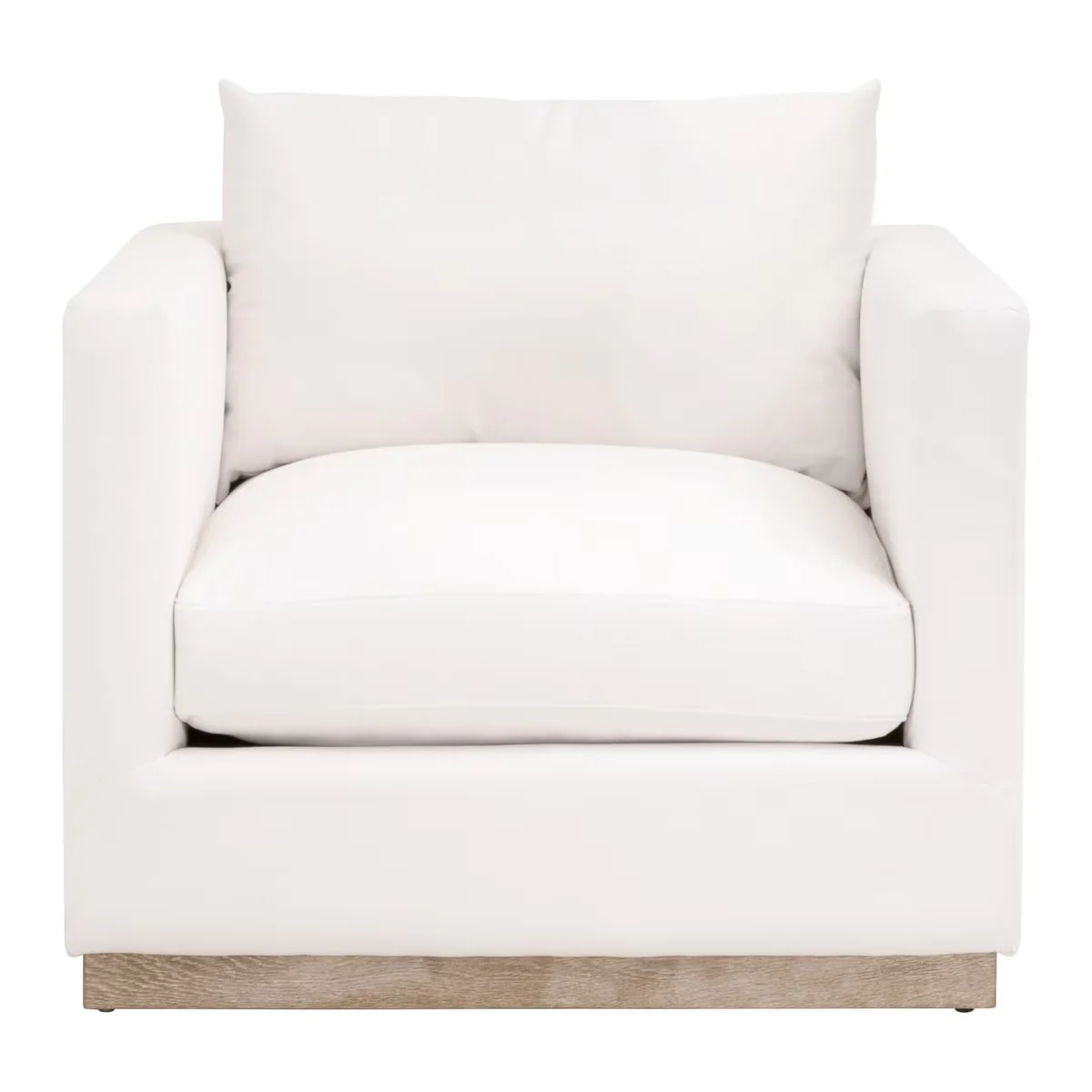 Essentials For Living Siena Plinth Base Sofa Chair ~ LiveSmart Machale-Ivory With Natural Gray Oak