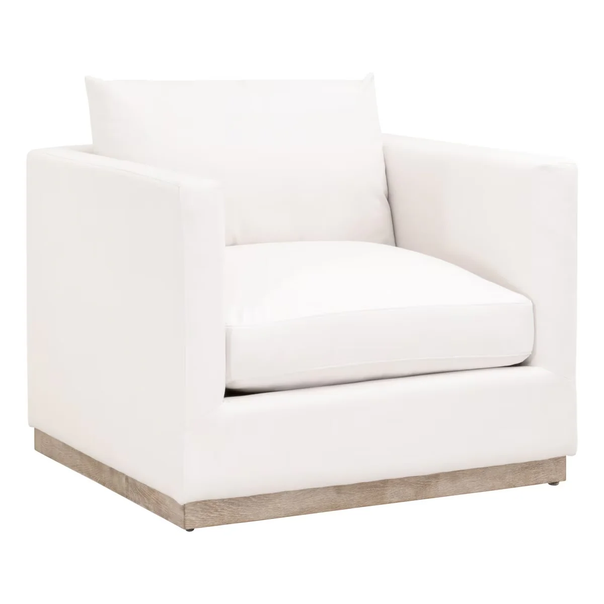 Essentials For Living Siena Plinth Base Sofa Chair ~ LiveSmart Machale-Ivory With Natural Gray Oak - Image 2