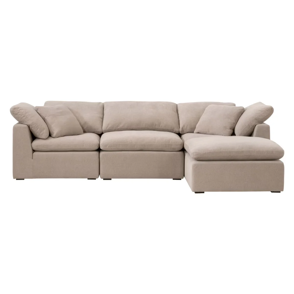 Essentials For Living Sky Modular Armless Chair Latte Micro Boucle Performance Fabric - Image 7