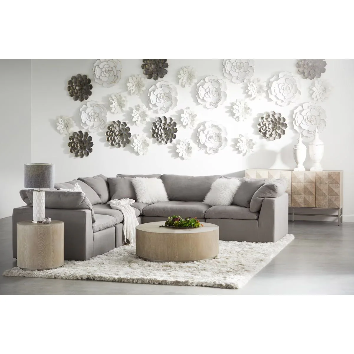 Essentials For Living Sky Modular Armless Chair ~ LiveSmart Peyton-Slate Performance Fabric - Image 6
