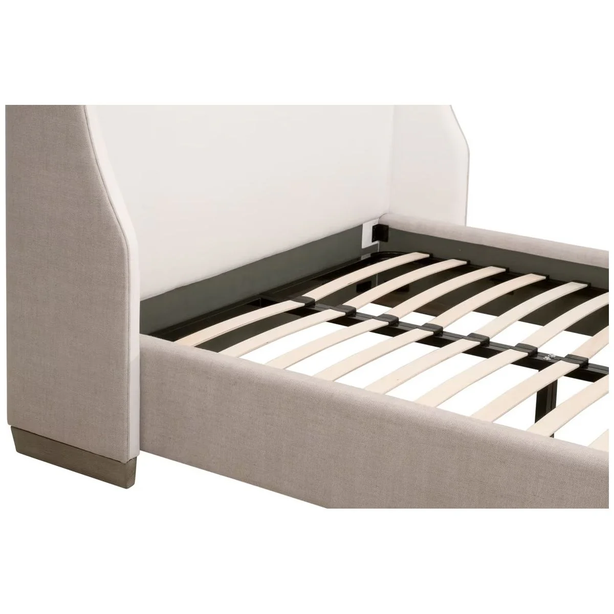 Essentials For Living Sloan Queen Bed ~ LiveSmart Peyton-Pearl, Bisque Performance Fabric Natural Gray Oak - Image 10