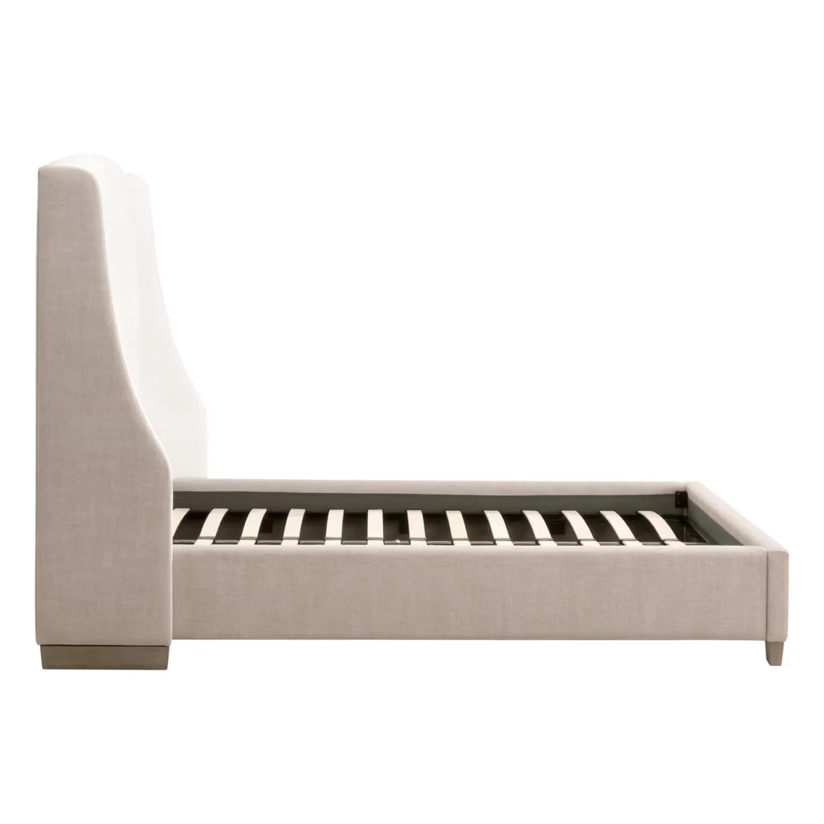 Essentials For Living Sloan Queen Bed ~ LiveSmart Peyton-Pearl, Bisque Performance Fabric Natural Gray Oak - Image 6