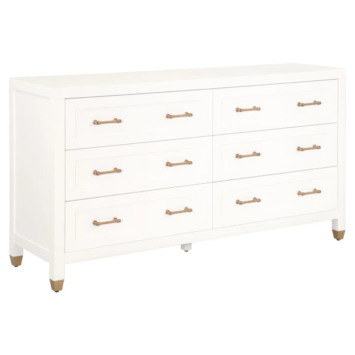 Essentials For Living Stella 6-Drawer Double Dresser ~ Matte White - Image 3