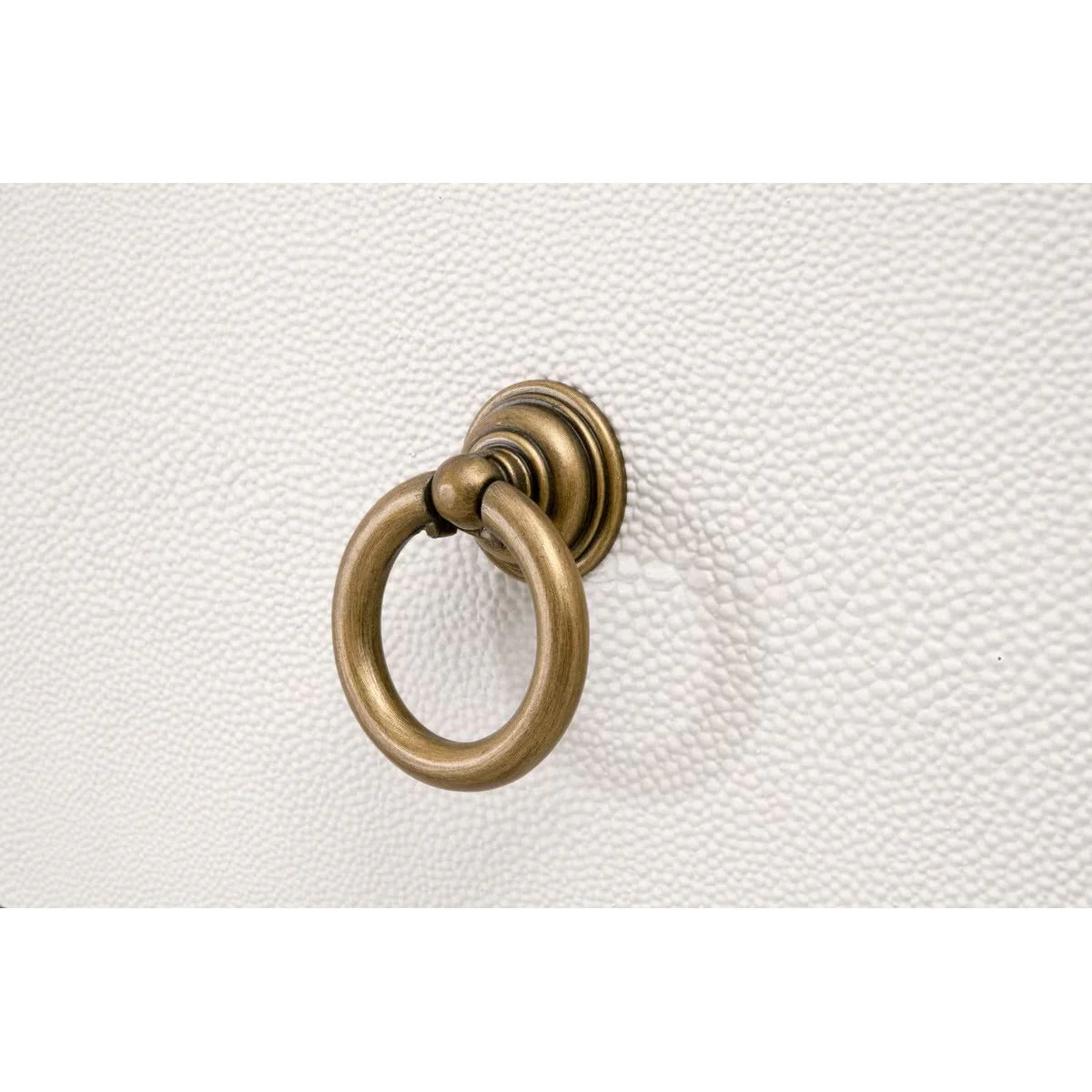 Essentials For Living Strand Shagreen 2-Drawer Nightstand ~ Pearl Shagreen, Brushed Gold Hardware - Image 8