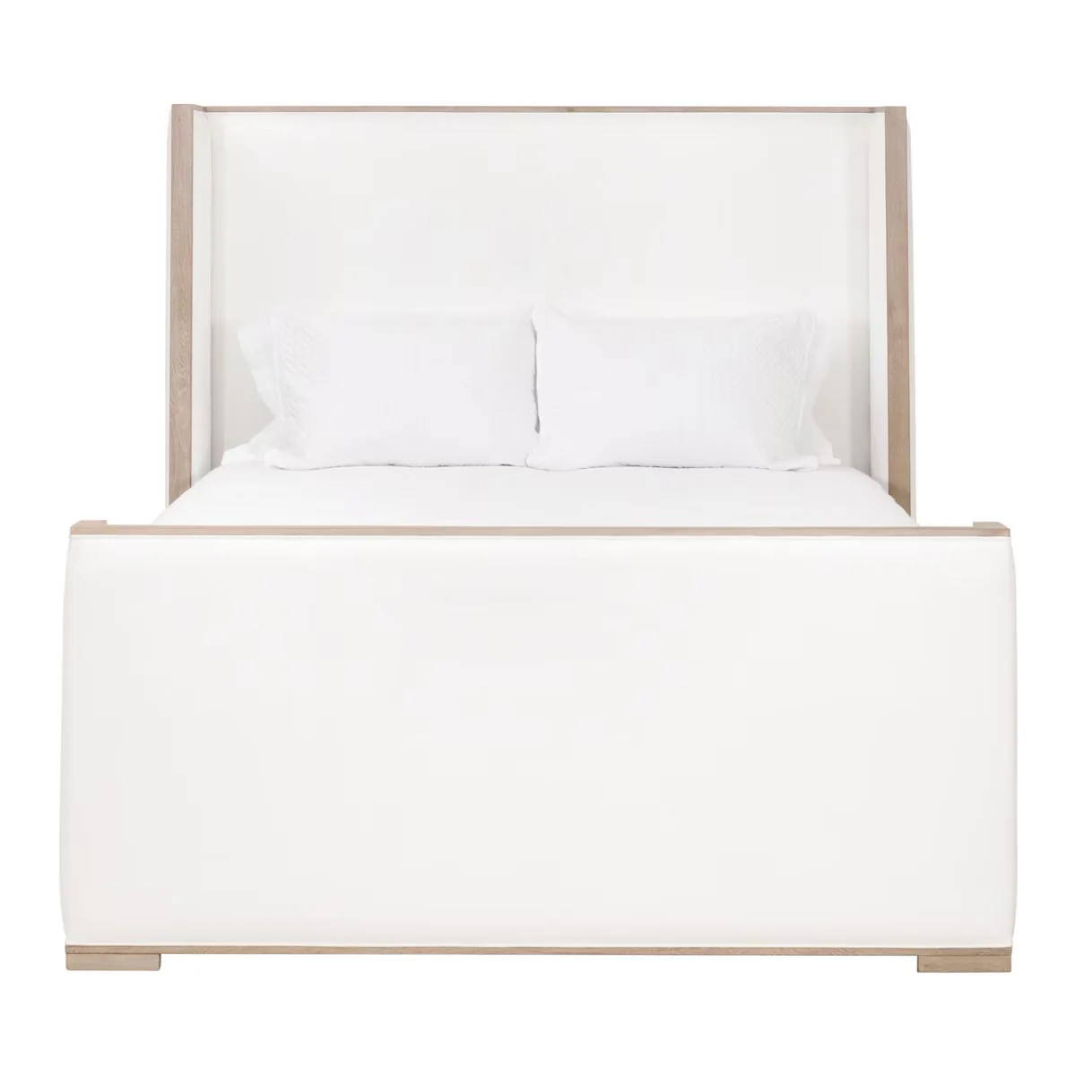 Essentials For Living Tailor Shelter Queen Bed ~ LiveSmart Peyton-Pearl Performance Fabric Natural Gray Oak