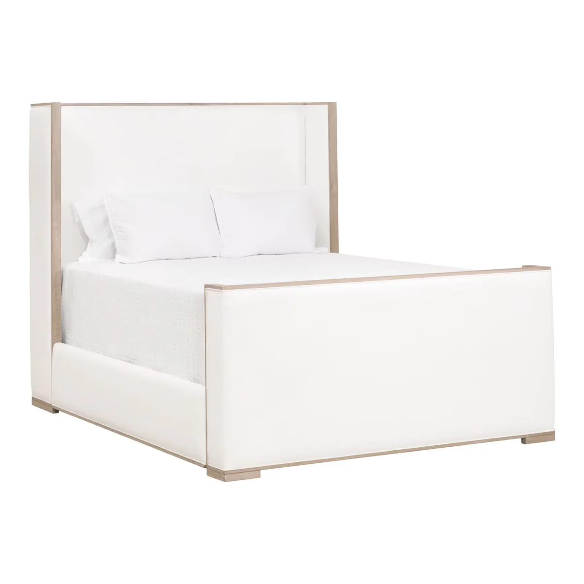 Essentials For Living Tailor Shelter Queen Bed ~ LiveSmart Peyton-Pearl Performance Fabric Natural Gray Oak - Image 2
