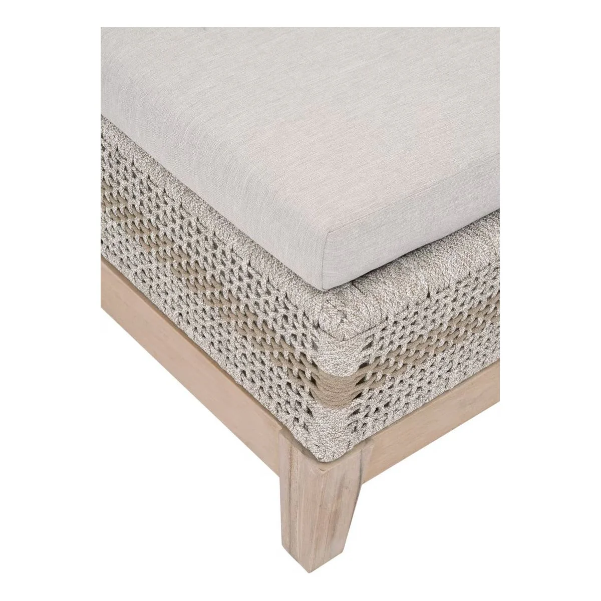 Essentials For Living Tapestry Outdoor Chaise Lounge ~ Taupe & White Flat Rope, Taupe Stripe, Performance Pumice, Gray Teak - Image 7