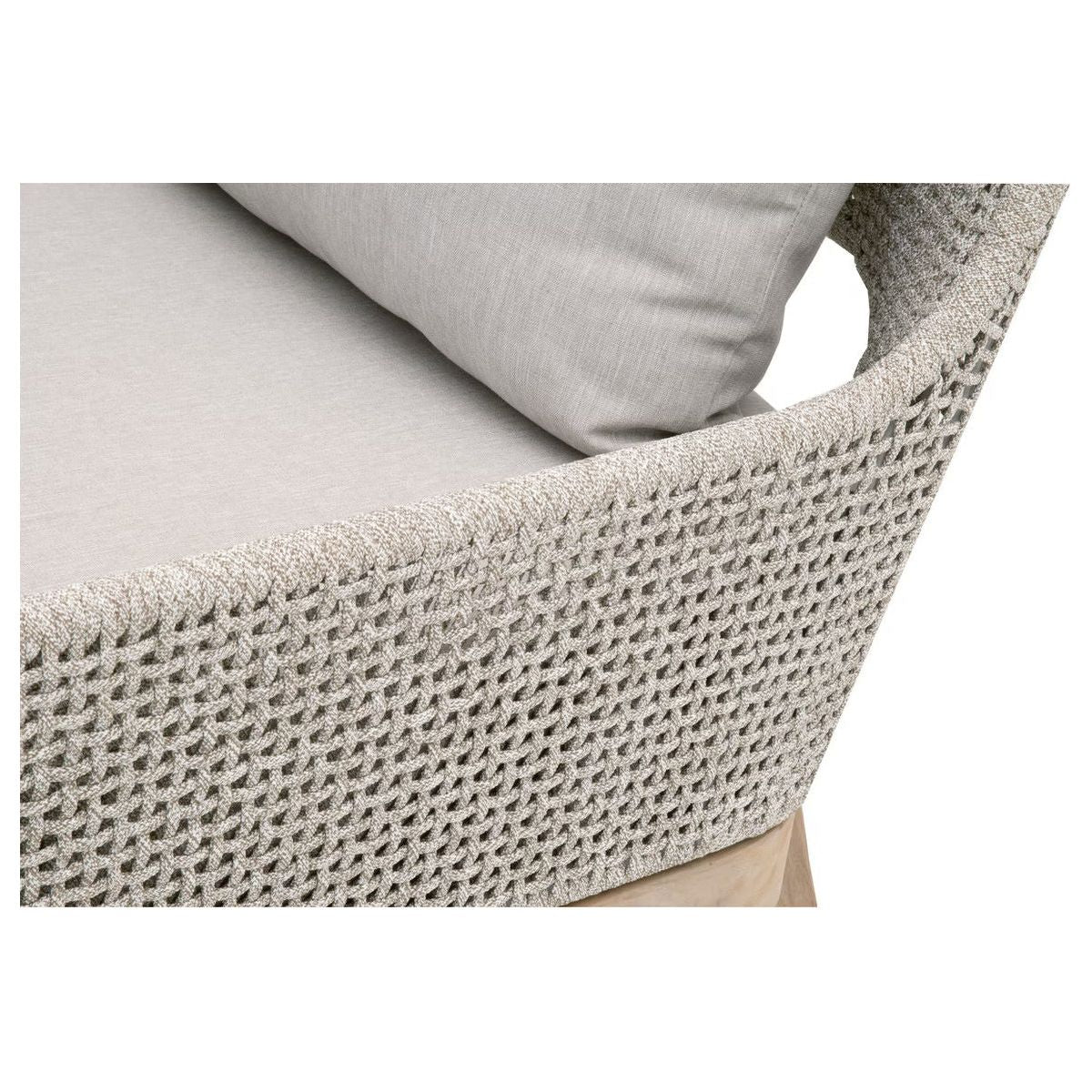 Essentials For Living Tapestry Outdoor Club Chair ~ Taupe & White Flat Rope, Taupe Stripe, Performance Pumice, Gray Teak - Image 8