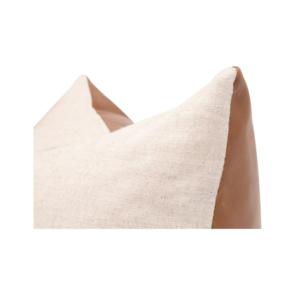 Essentials For Living The Better Together 22”  Essential Pillow ~ Whiskey Brown Top Grain Leather, Jute - Image 3