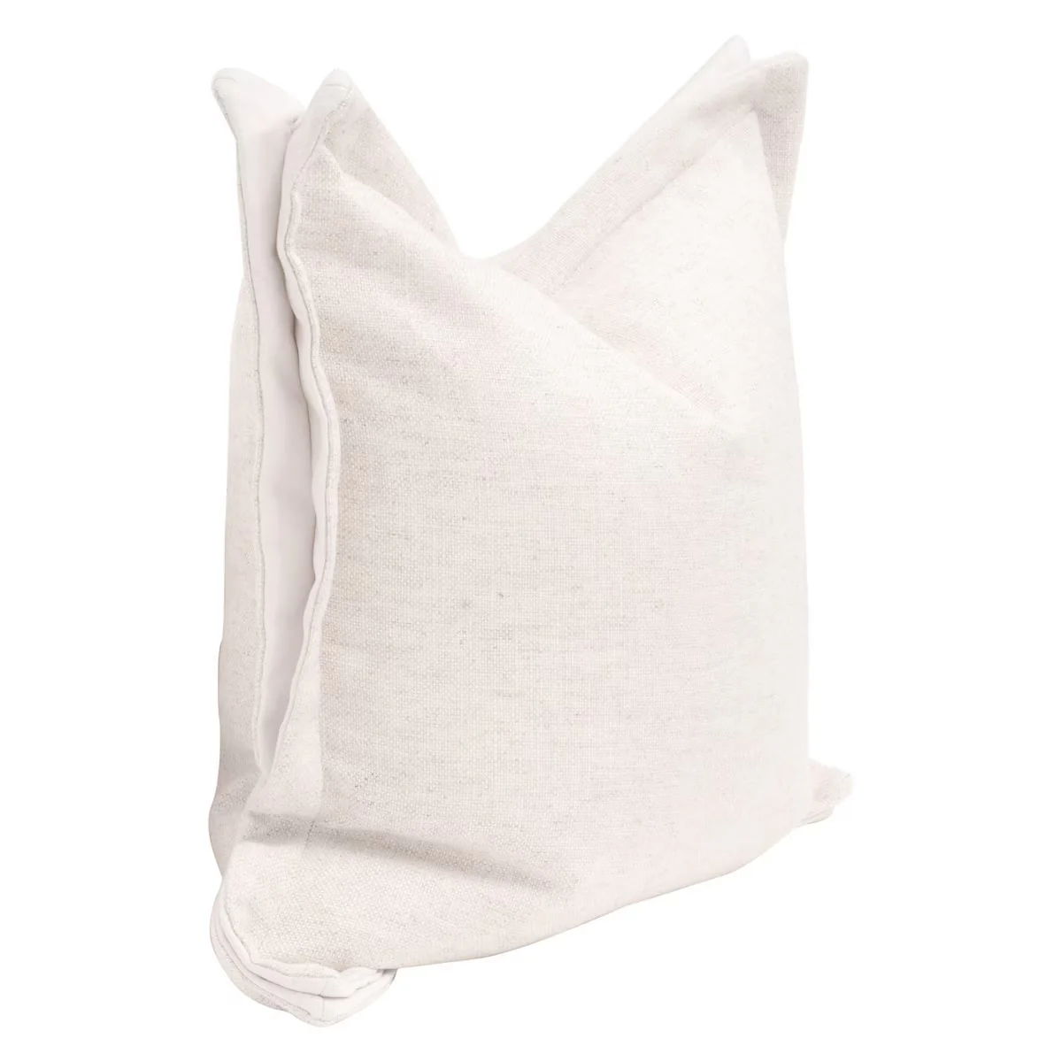 Essentials For Living The Little Bit Country 22” Essential Pillow ~ Performance Textured Cream Linen, LiveSmart Machale-Ivory Flange - Image 2