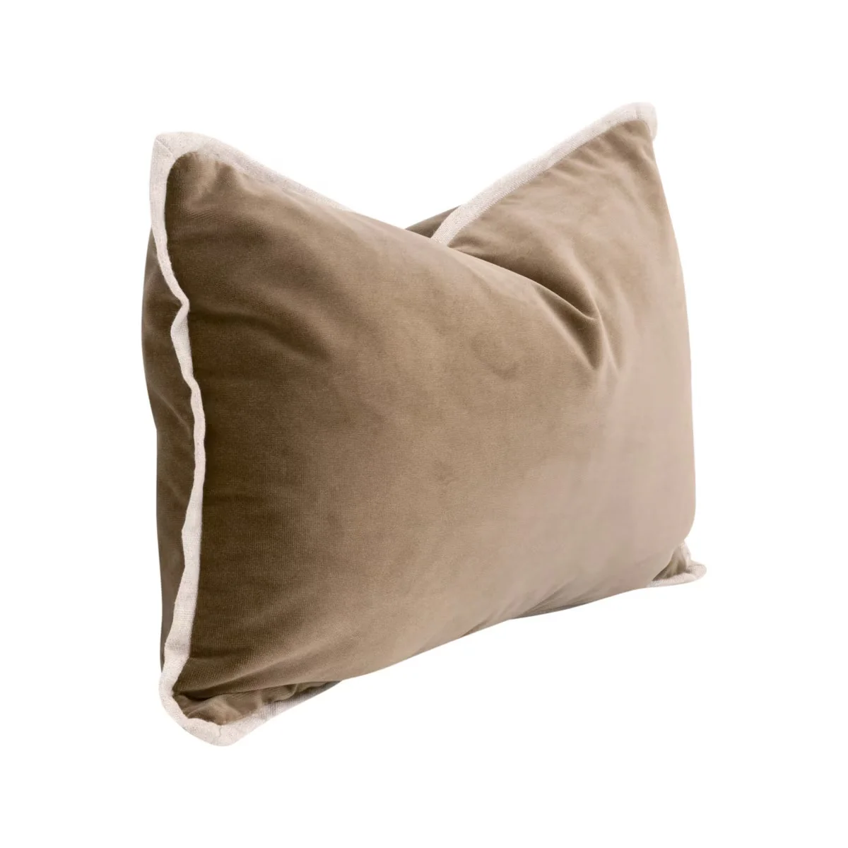 Essentials For Living The Not So Basic 20” Essential Lumbar Pillow ~ Caramel Velvet, Jute Flat Piping - Image 2