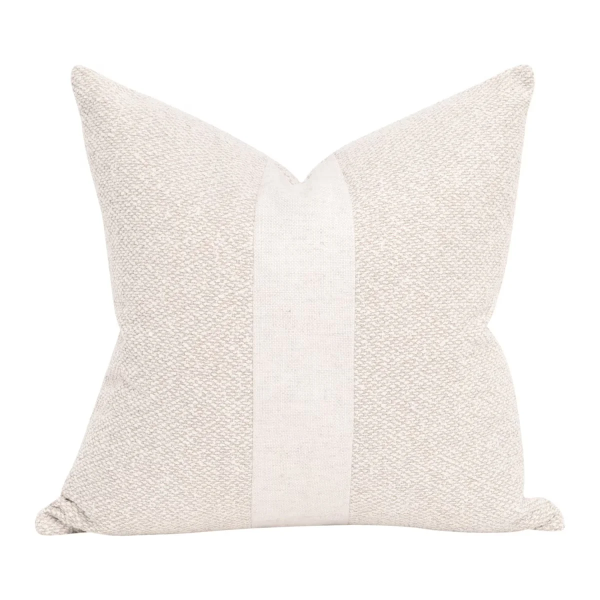 Essentials For Living The Split Decision 22” Essential Pillow ~ LiveSmart Gellar-Linen, Performance Textured Cream Linen Stripe