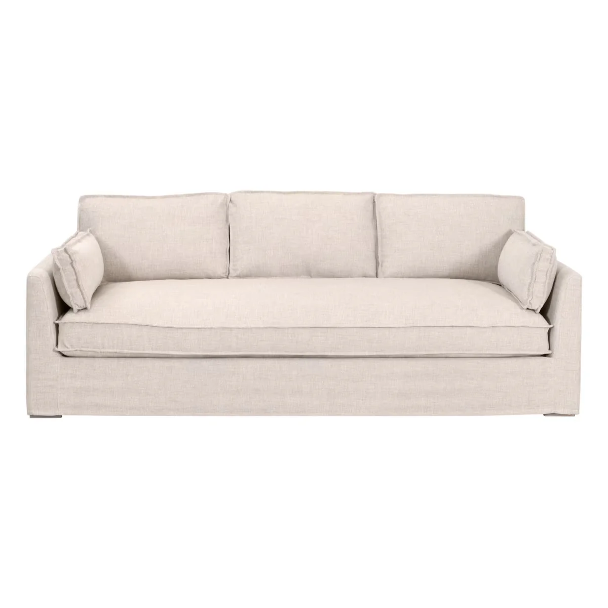 Essentials For Living Thea Outdoor 90” Taper Arm Slipcover Sofa ~ Performance Allerton-Twine